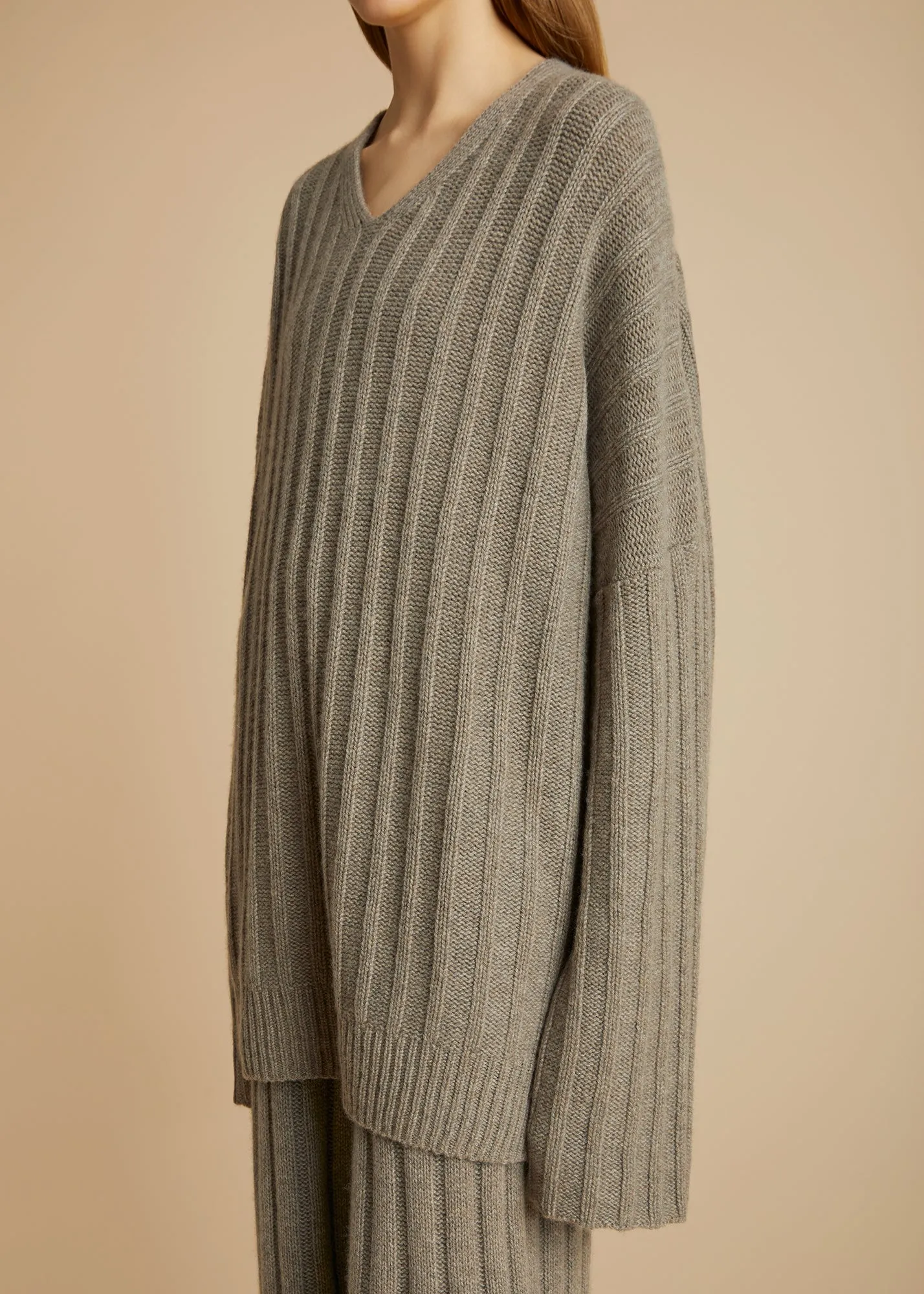 The Maddox Sweater in Barley sold by KHAITE product image thumbnail 3