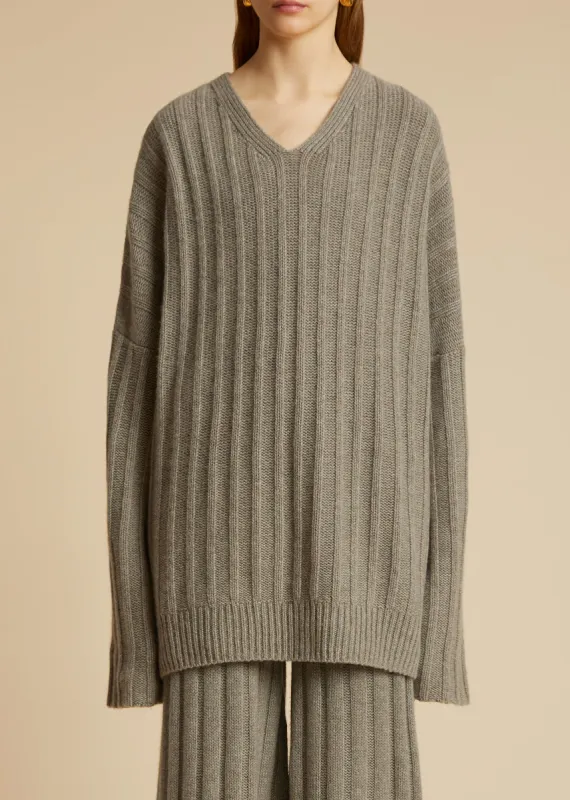 The Maddox Sweater in Barley sold by KHAITE