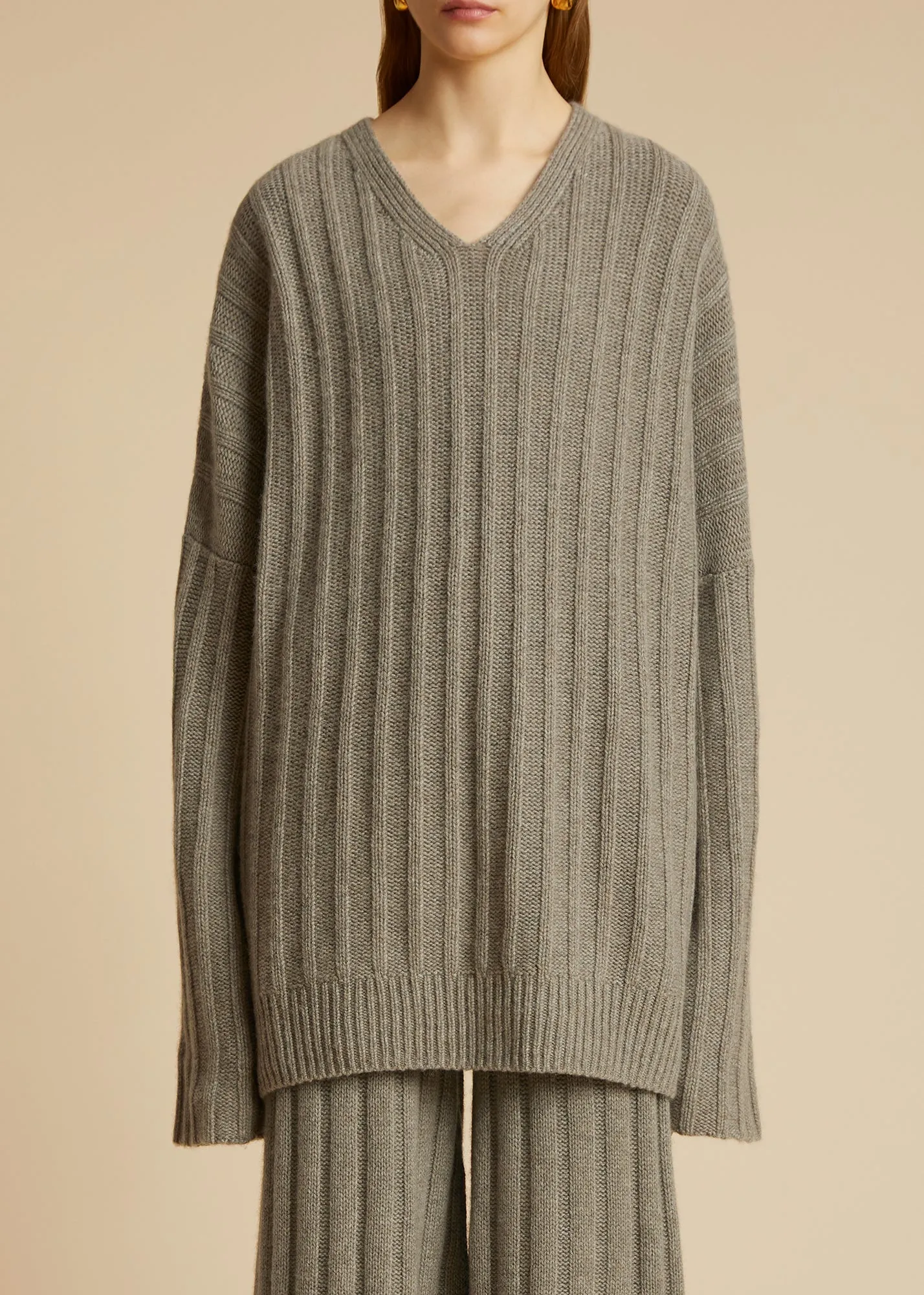 The Maddox Sweater in Barley sold by KHAITE