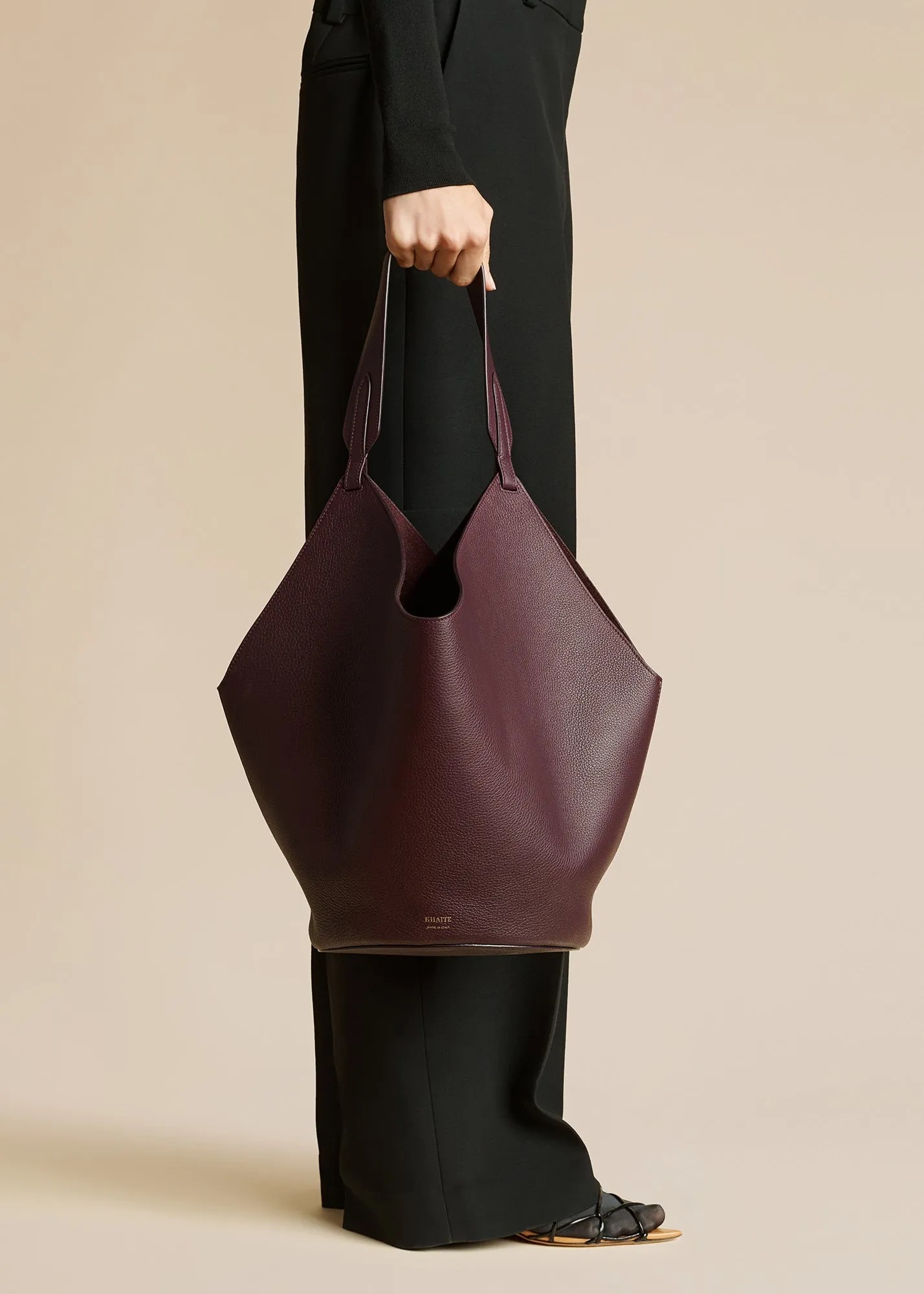 Medium Lotus Tote in Rouge Noir Suede sold by KHAITE product image thumbnail 5