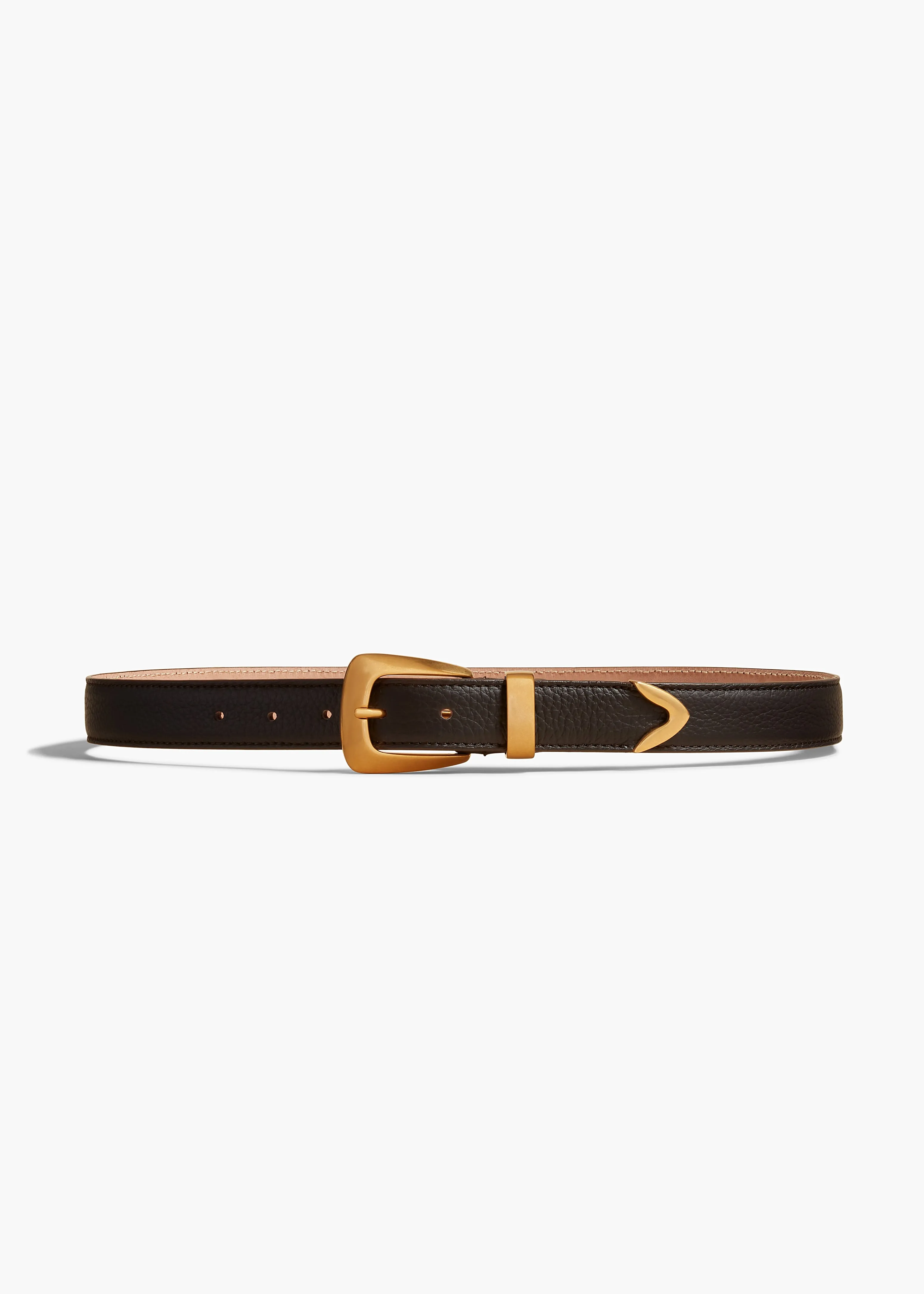 Benny Belt in Dark Brown Leather with Gold sold by KHAITE