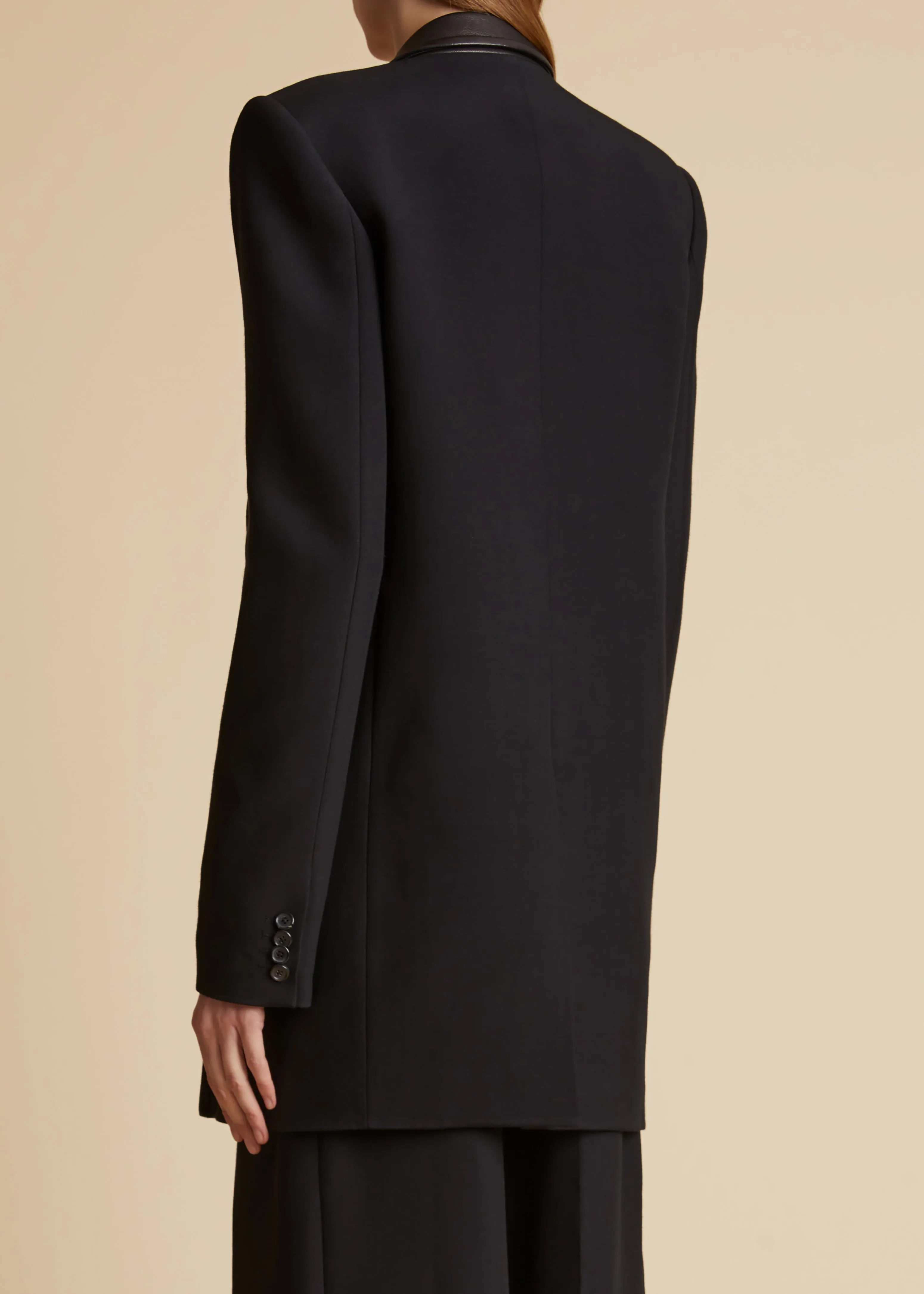 Jacobson Blazer in Black Leather Combo sold by KHAITE product image thumbnail 4