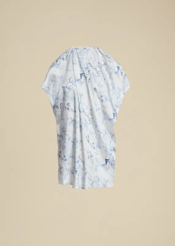 Kass Top in Cream and Blue sold by KHAITE