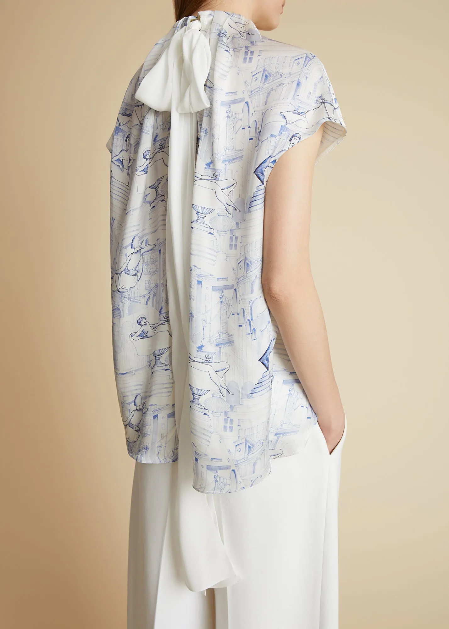 Kass Top in Cream and Blue sold by KHAITE product image thumbnail 5