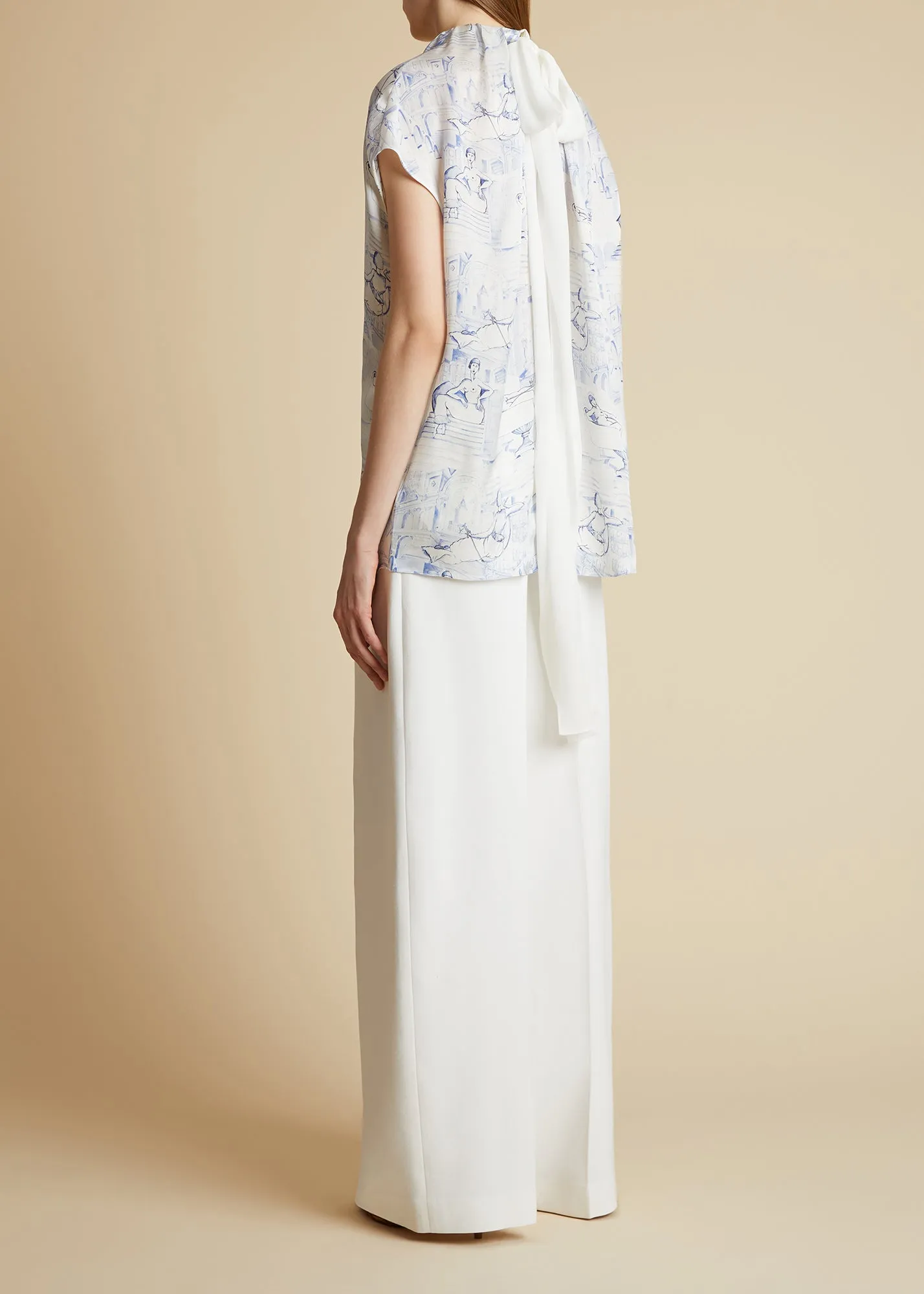 Kass Top in Cream and Blue sold by KHAITE product image thumbnail 4