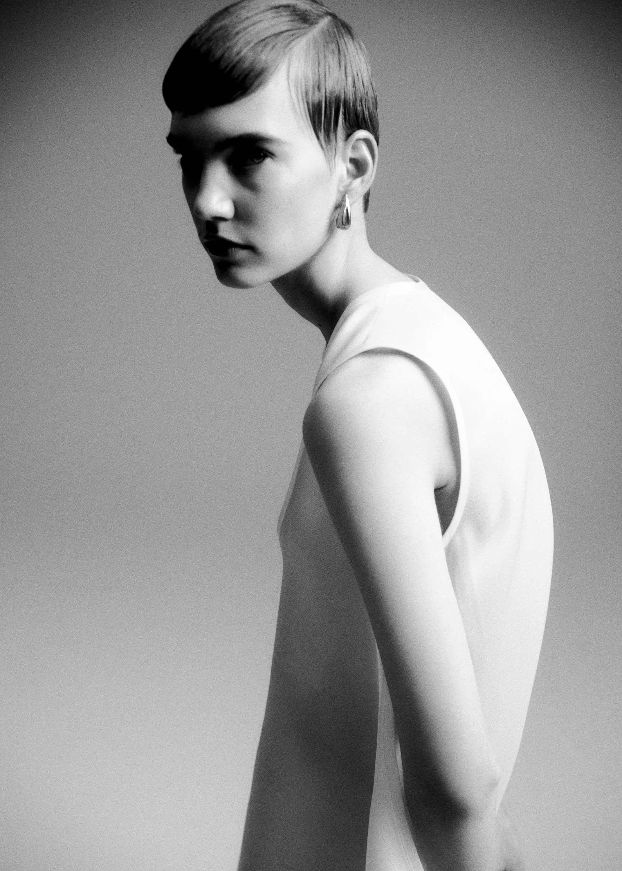 Small Olivia Hoop Earrings in Silver sold by KHAITE product image thumbnail 4