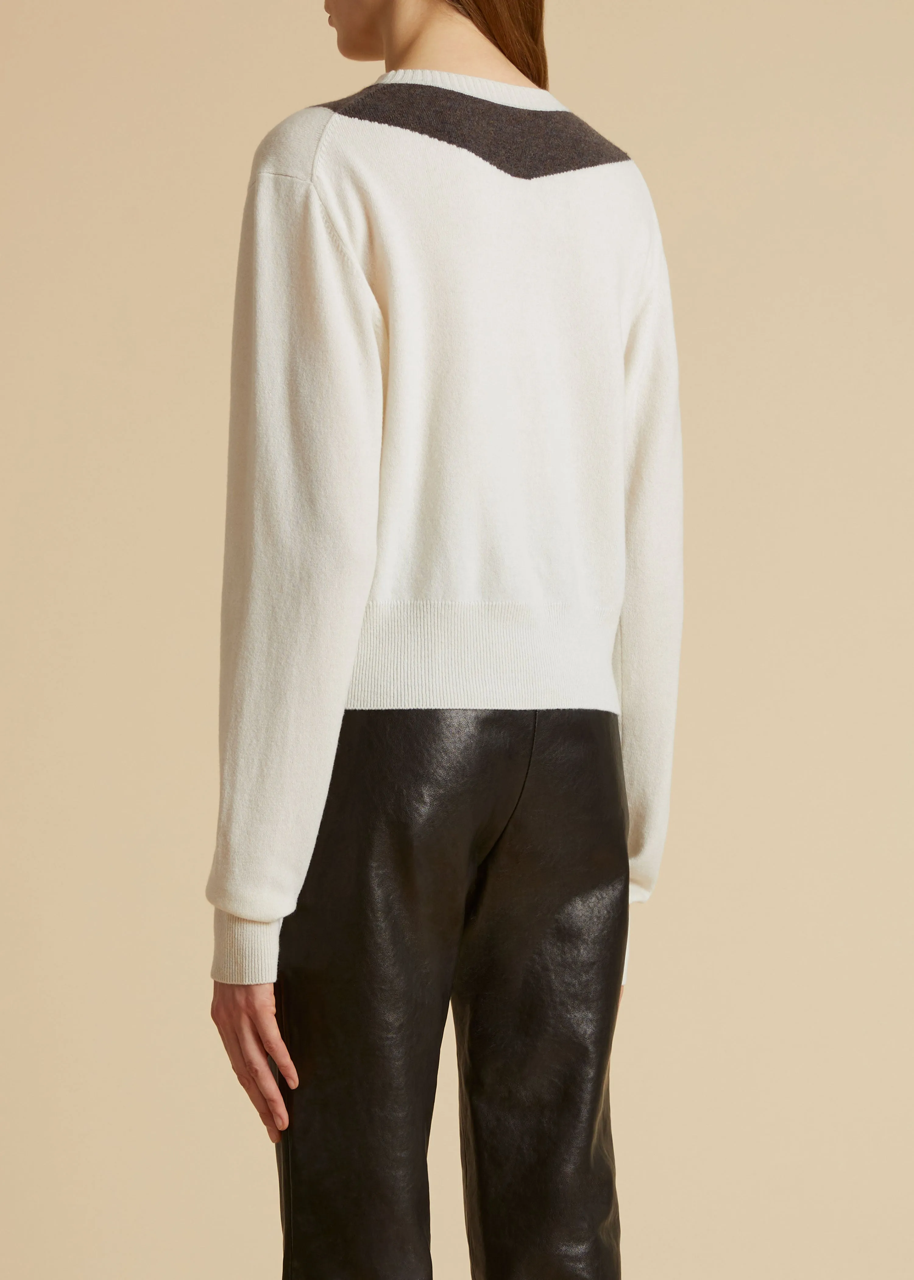 The Mavis Sweater in Ivory with Car Print sold by KHAITE product image thumbnail 3