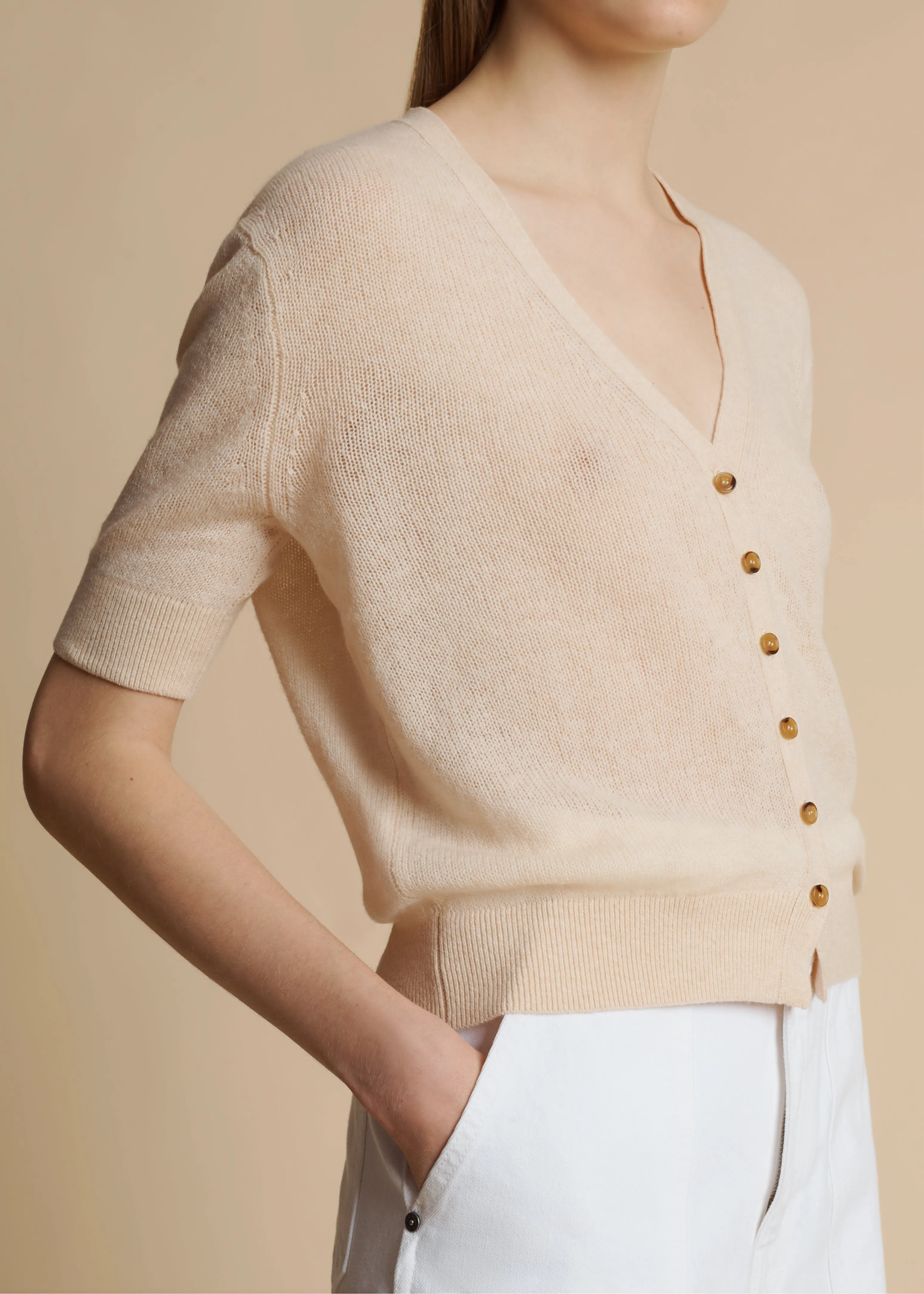The Dianna Cardigan in Custard sold by KHAITE product image thumbnail 5