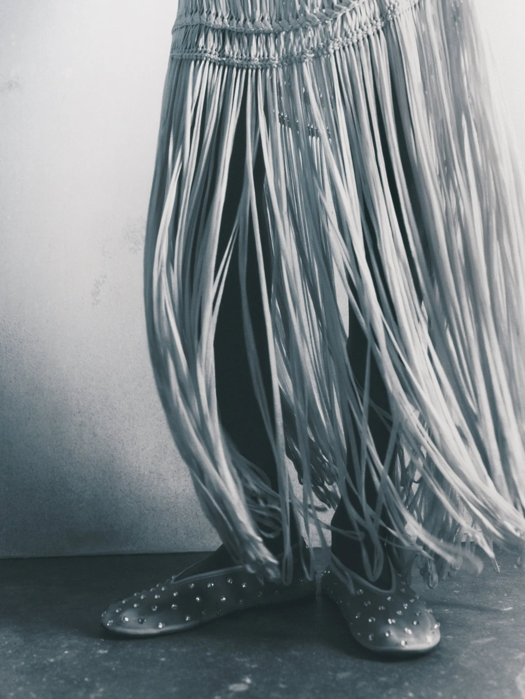 Marcy Flat in Beige Mesh with Crystals sold by KHAITE product image thumbnail 5