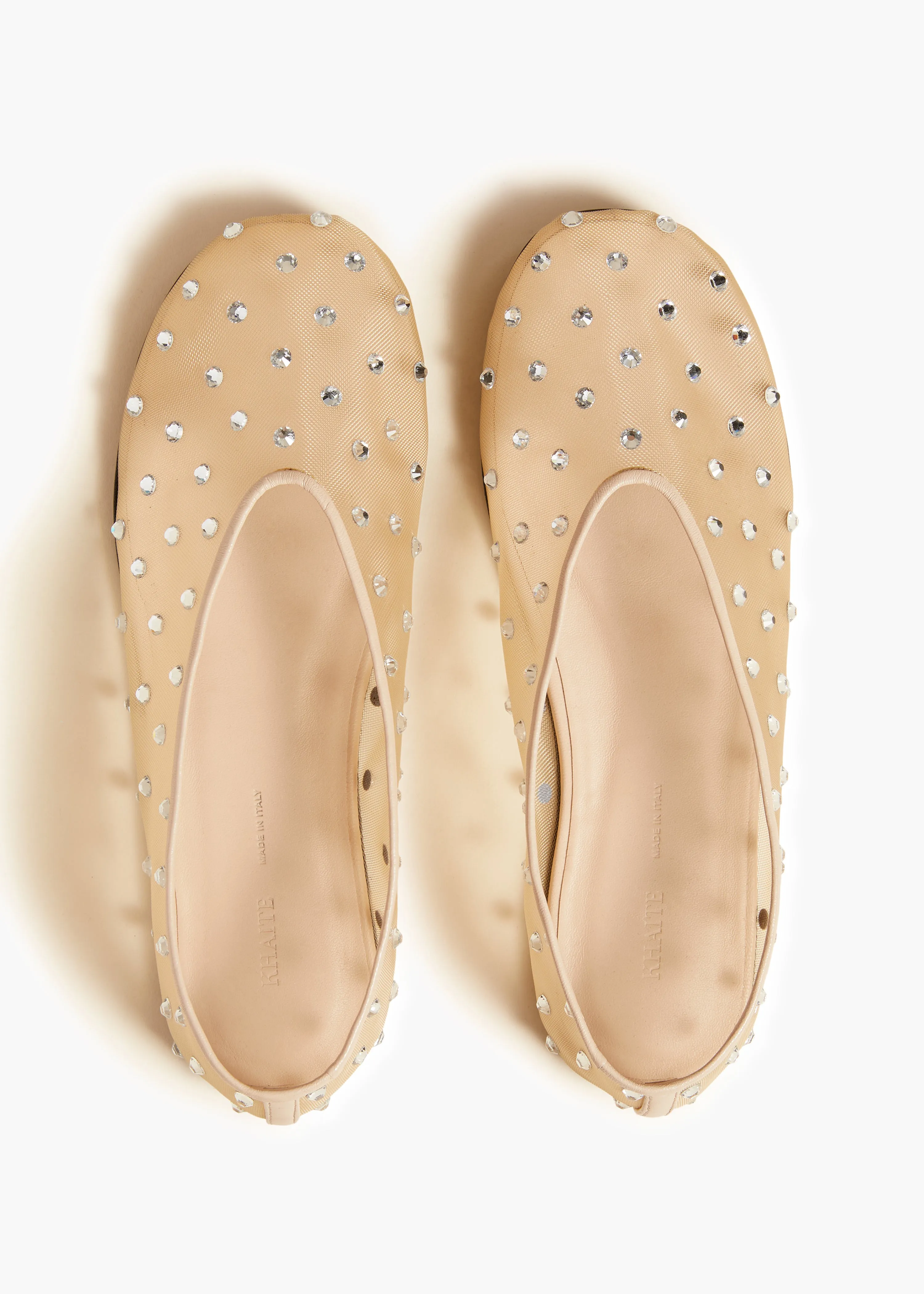 Marcy Flat in Beige Mesh with Crystals sold by KHAITE product image thumbnail 3