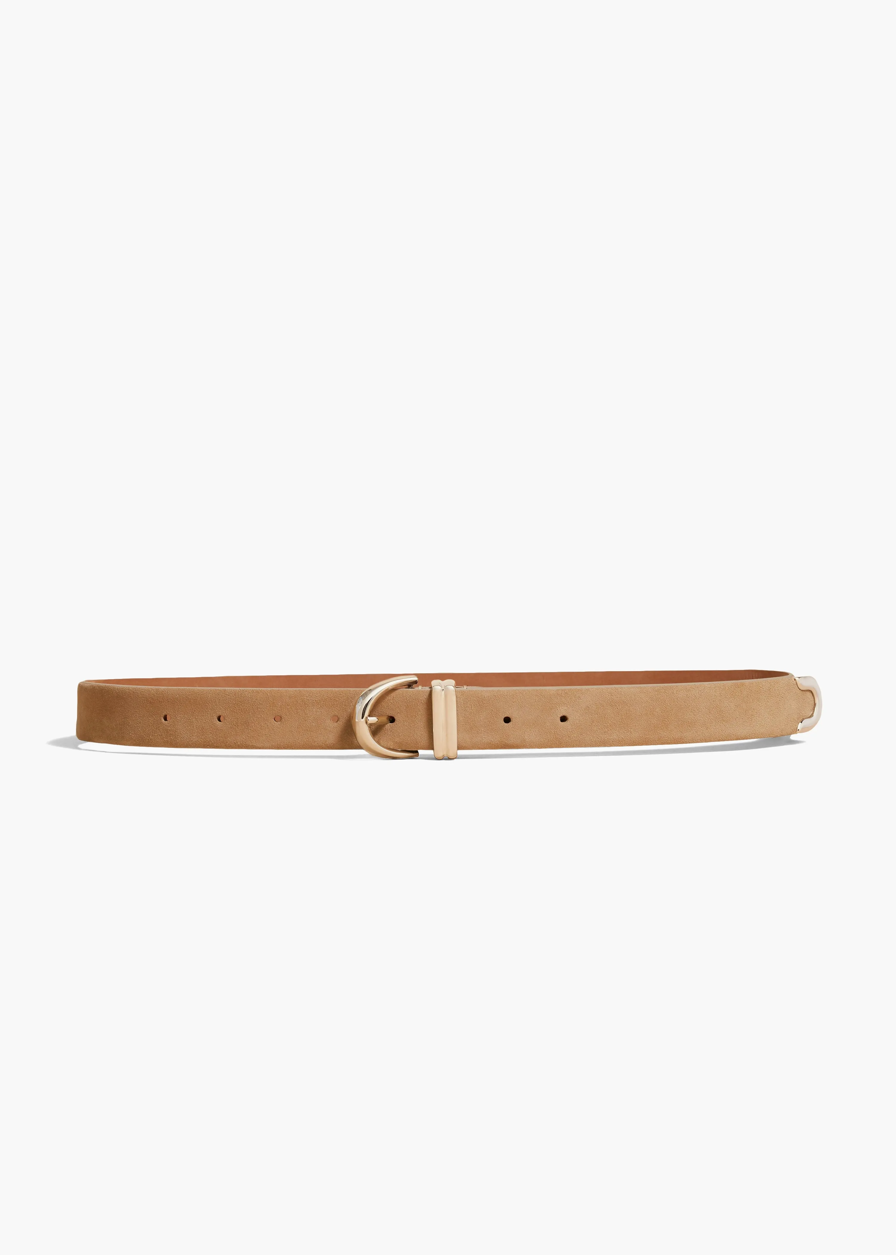 Bambi Belt in Beige Suede with Silver sold by KHAITE