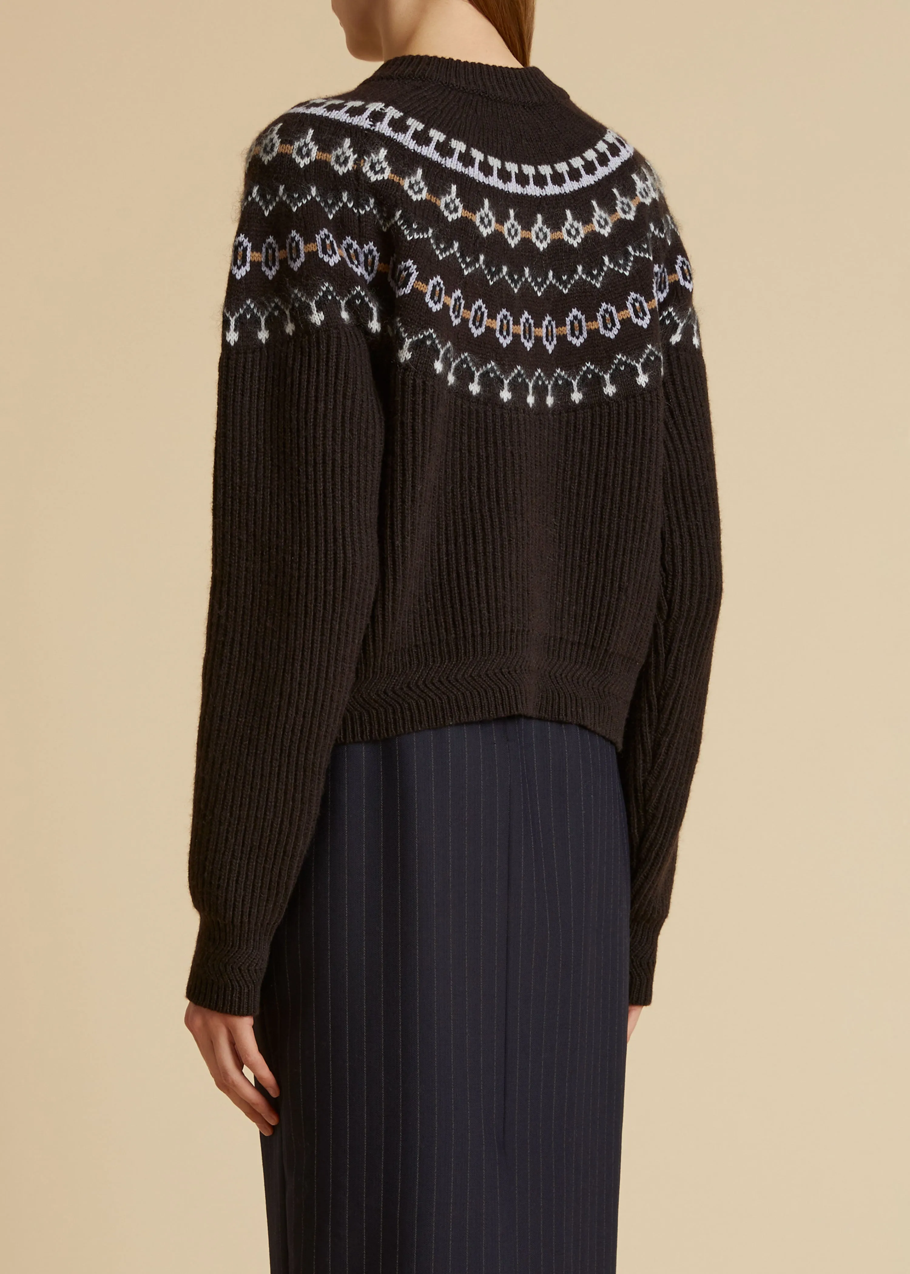 The Michaela Cardigan in Truffle Multi sold by KHAITE product image thumbnail 3