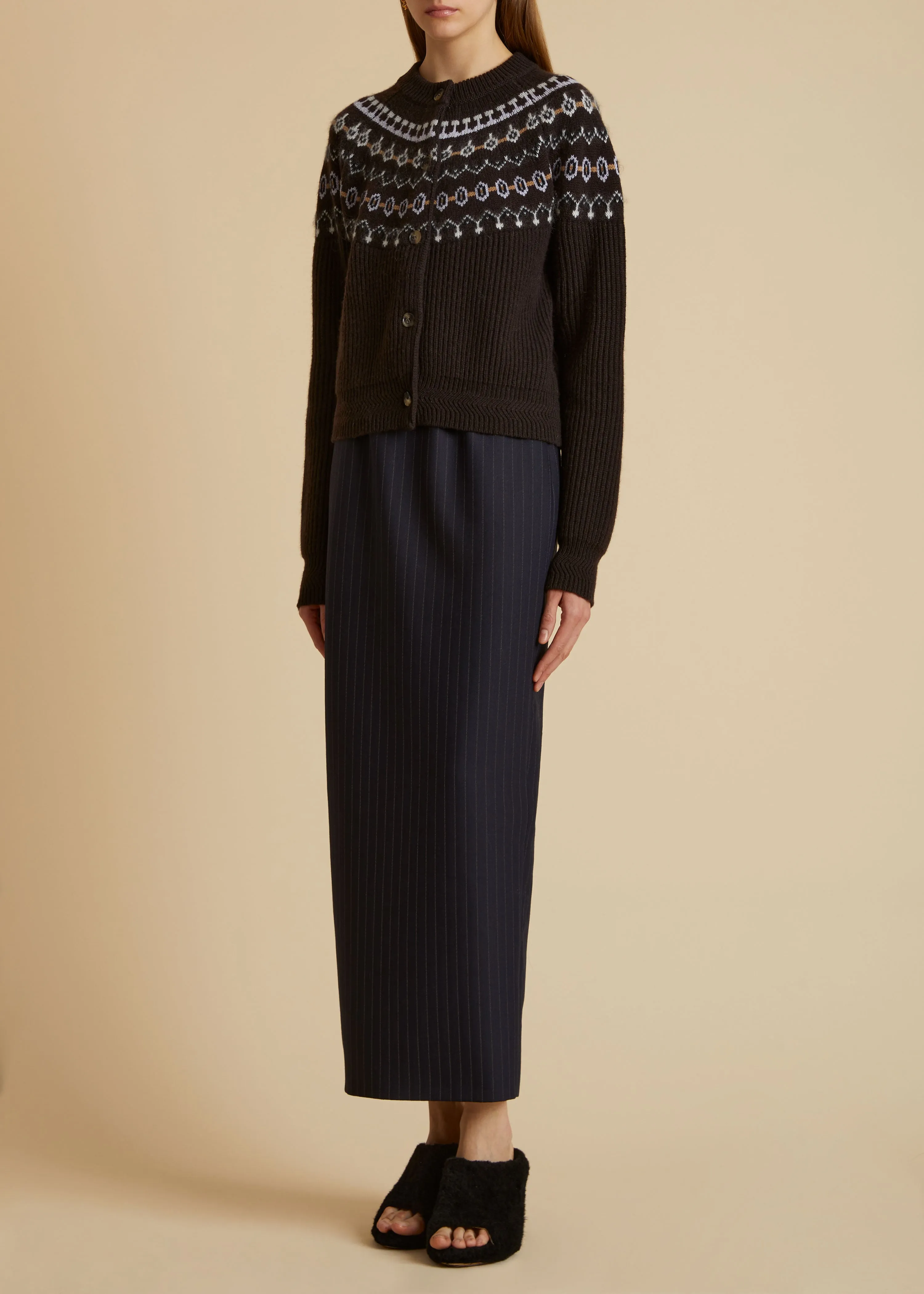 The Michaela Cardigan in Truffle Multi sold by KHAITE product image thumbnail 2