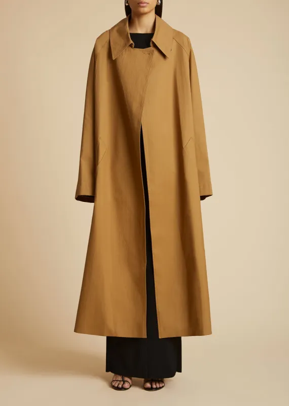 The Minnie Coat in Khaki sold by KHAITE