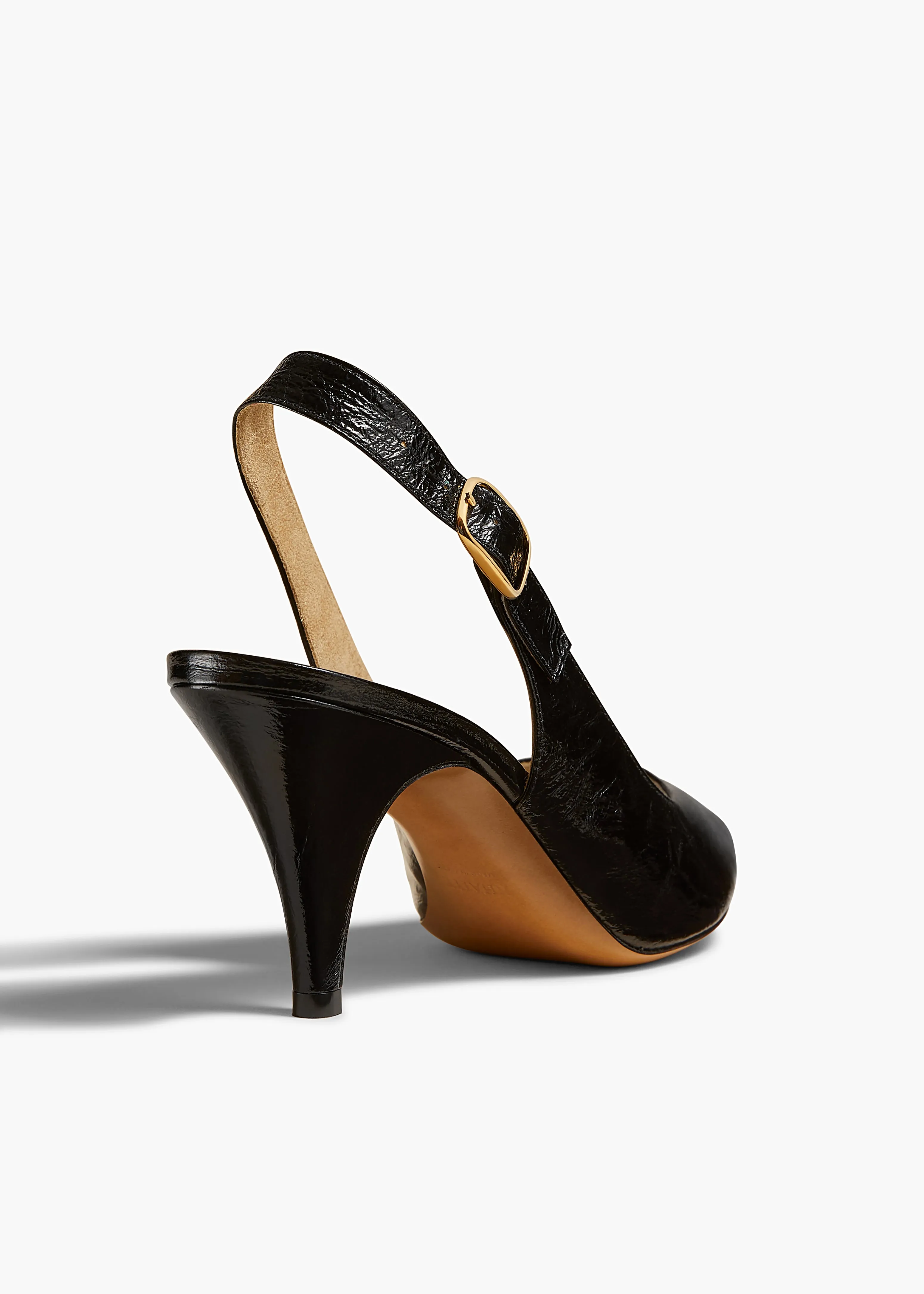 River Slingback Pump in Black Crinkled Leather sold by KHAITE product image thumbnail 2