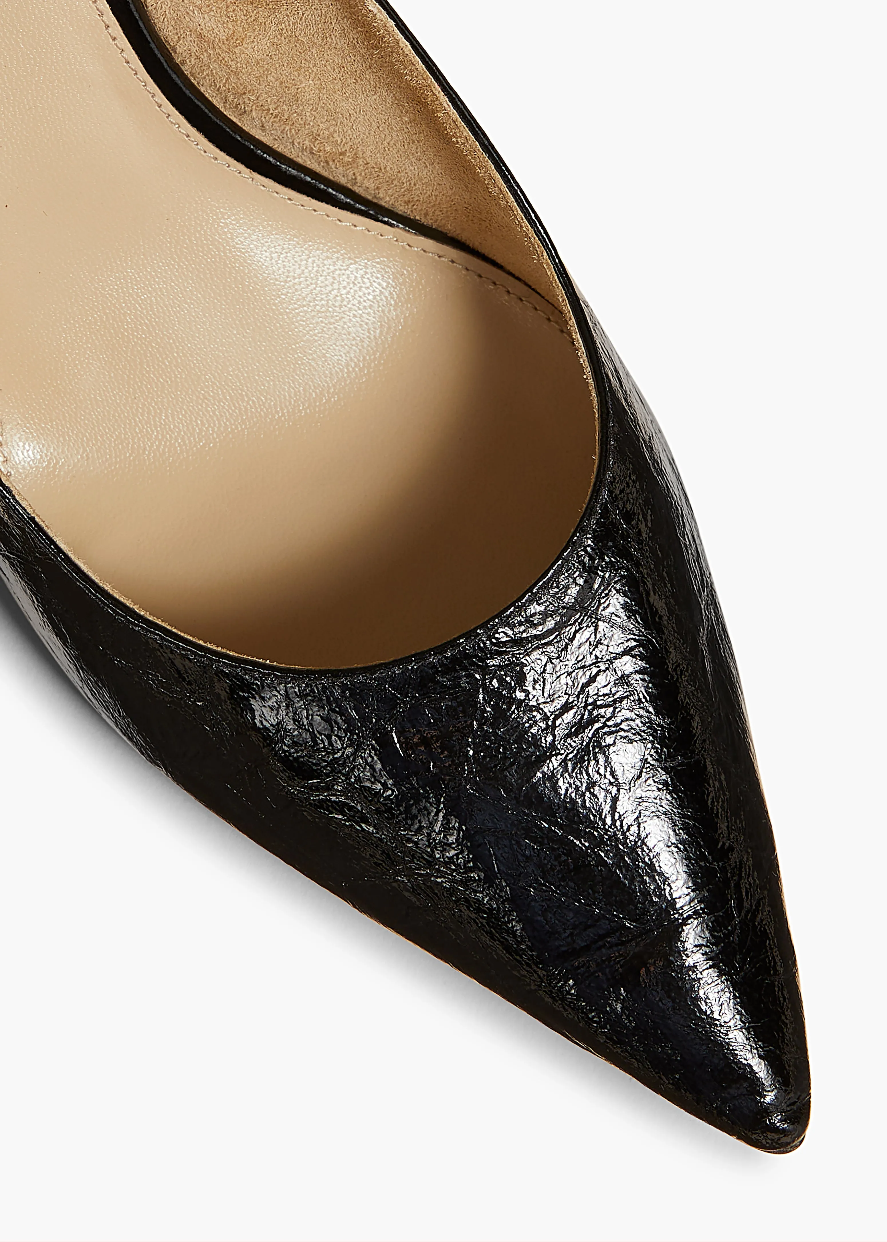 River Slingback Pump in Black Crinkled Leather sold by KHAITE product image thumbnail 3
