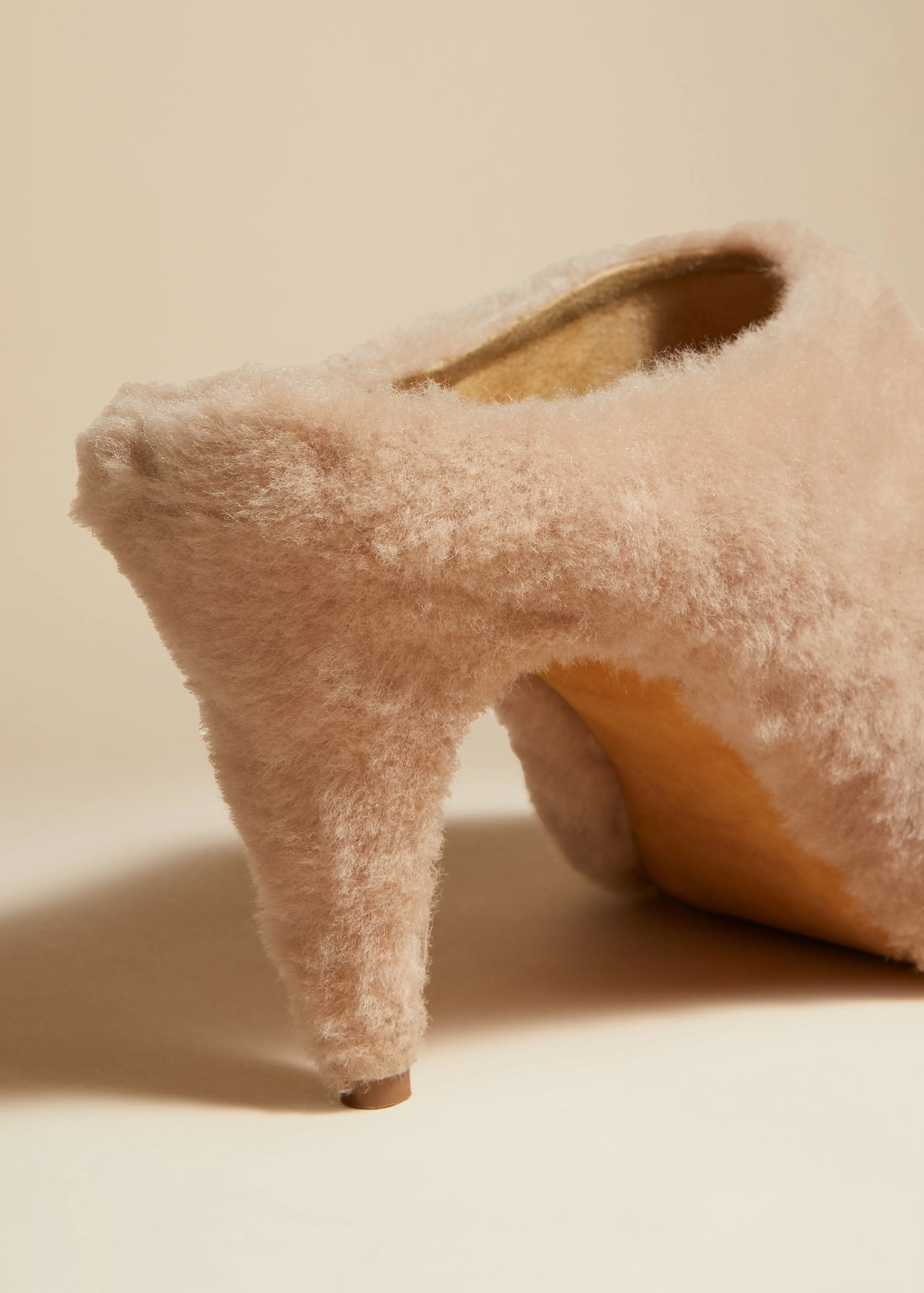 The Marion Mule Sandal in Blush Shearling sold by KHAITE product image thumbnail 3