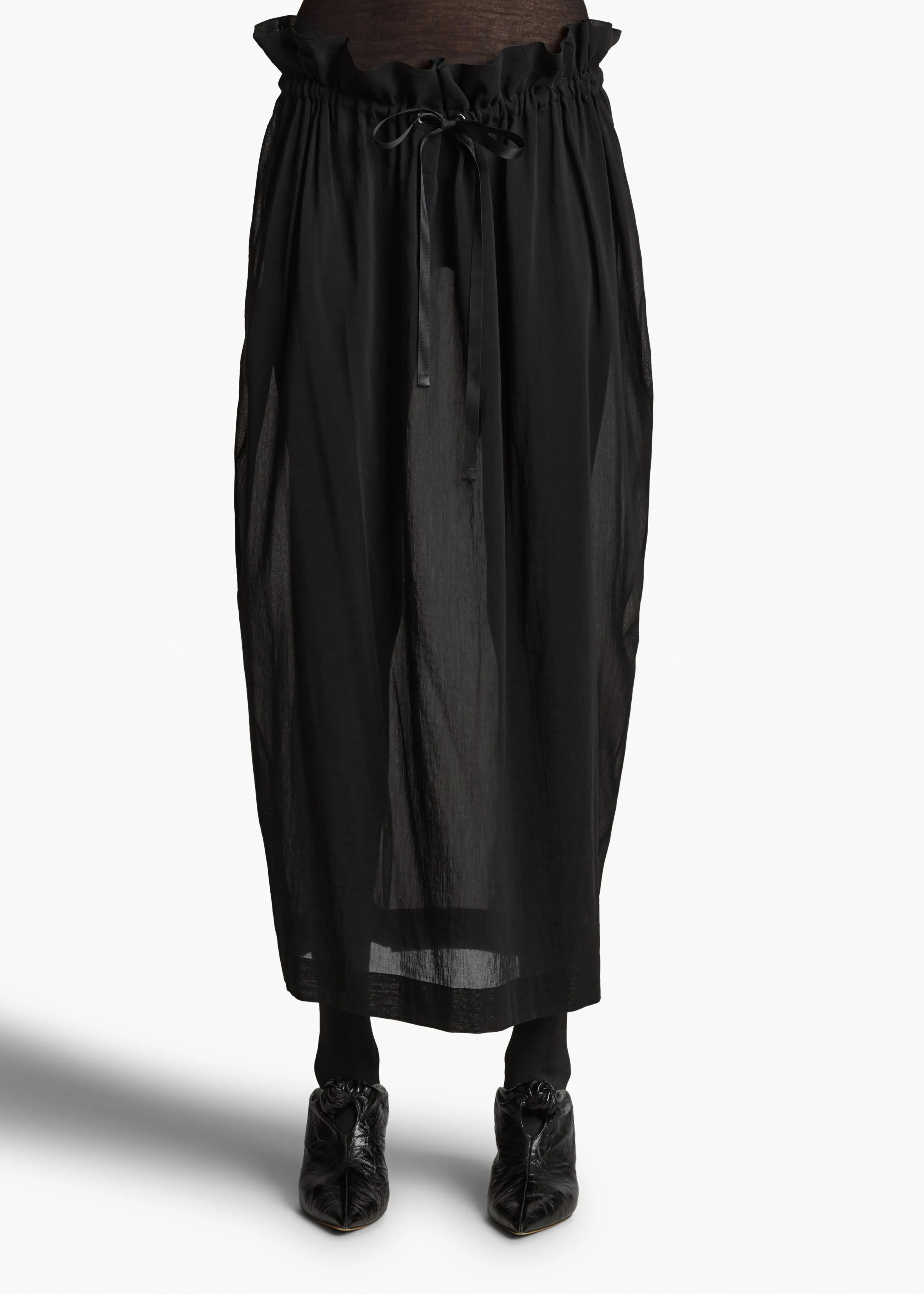 Ember Skirt in Black Cotton Silk sold by KHAITE product image thumbnail 3