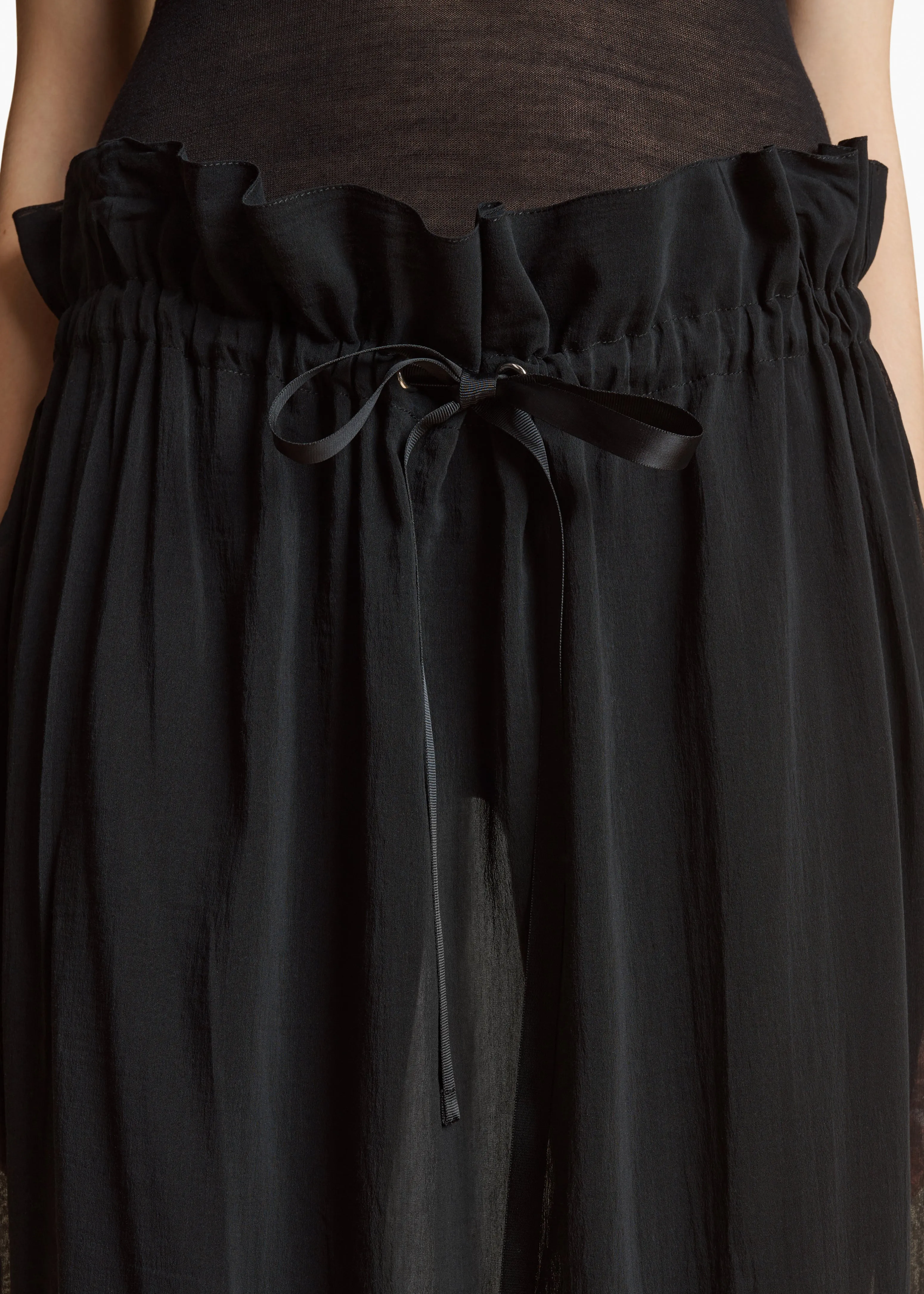 Ember Skirt in Black Cotton Silk sold by KHAITE product image thumbnail 5