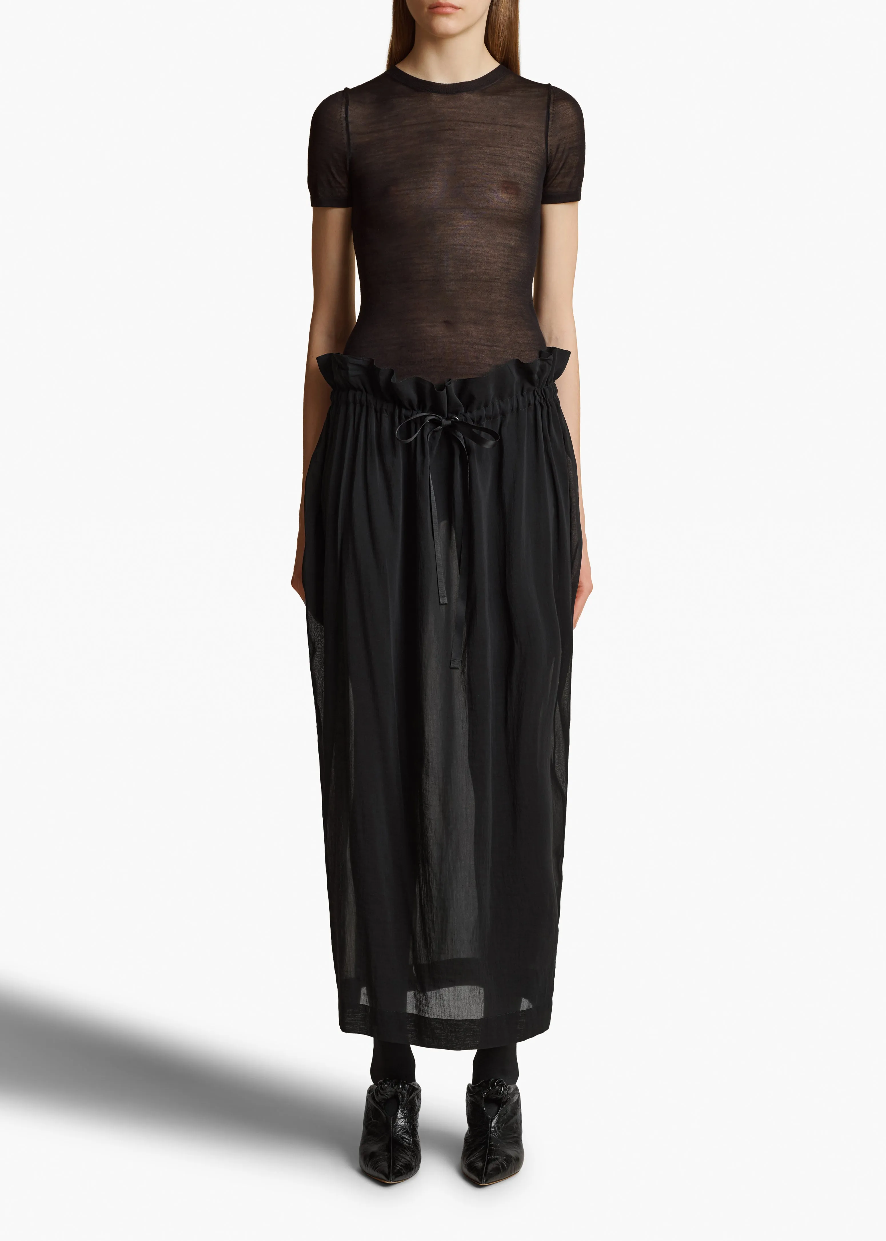 Ember Skirt in Black Cotton Silk sold by KHAITE product image thumbnail 2