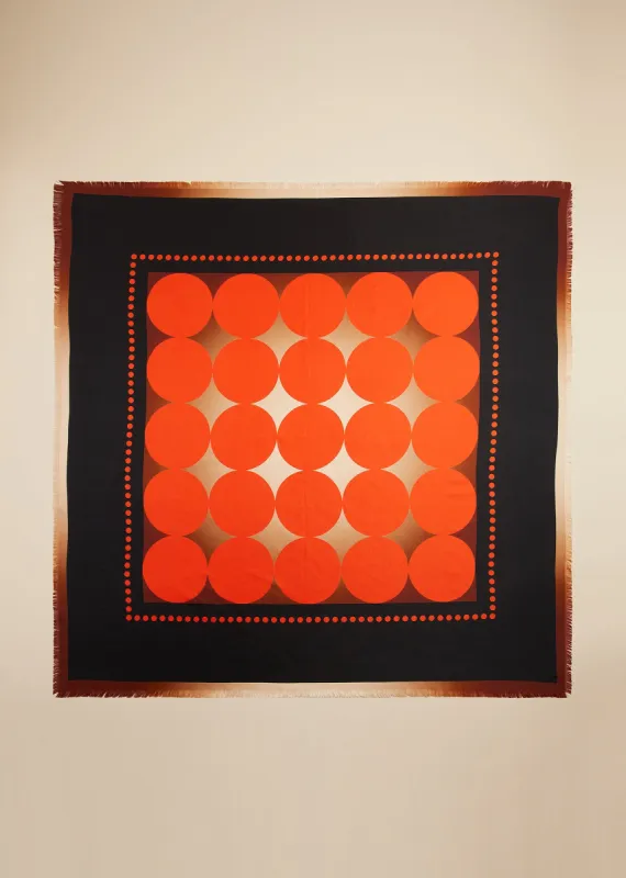 Grid Dot Scarf in Orange Multi sold by KHAITE
