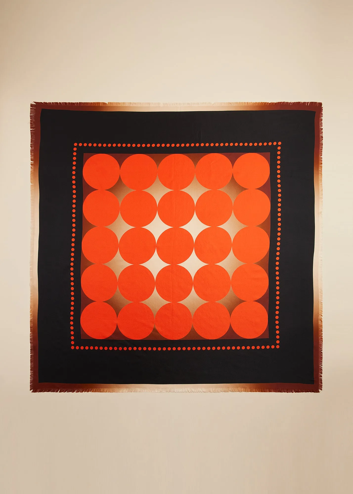 Grid Dot Scarf in Orange Multi sold by KHAITE