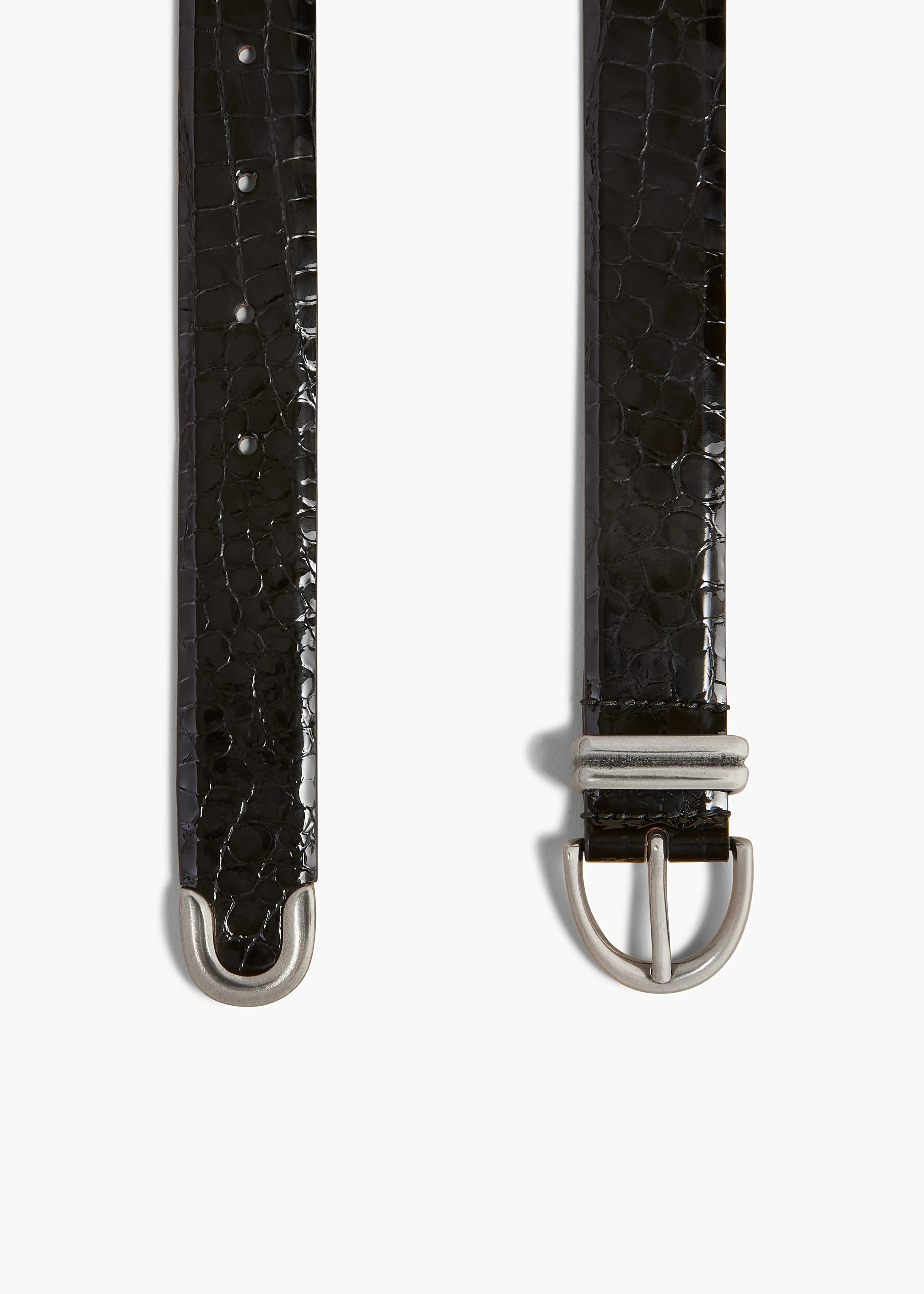 Bambi Belt in Black Croc-Embossed Leather with Silver sold by KHAITE product image thumbnail 2
