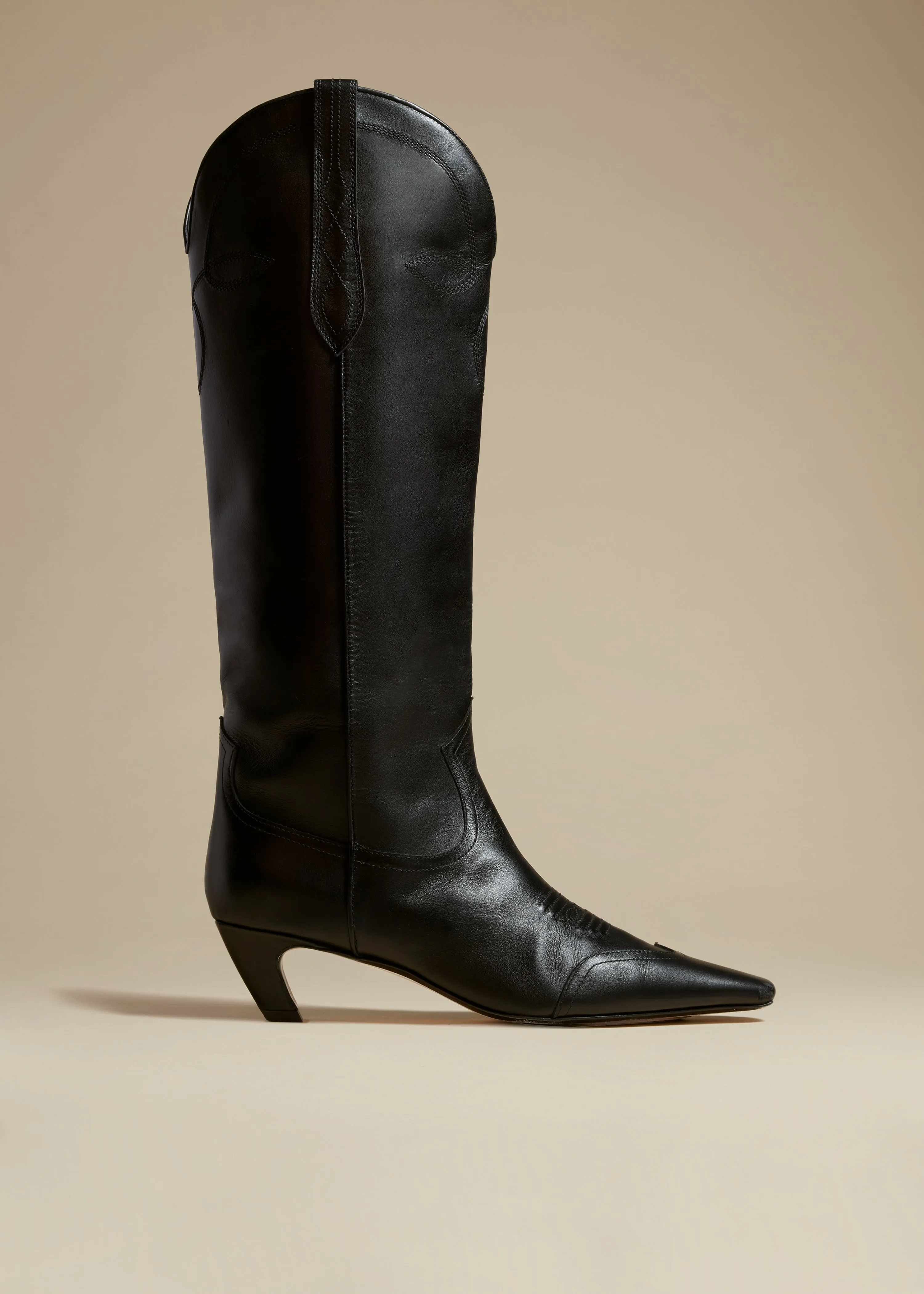 Dallas Knee High Boot in Black Leather sold by KHAITE