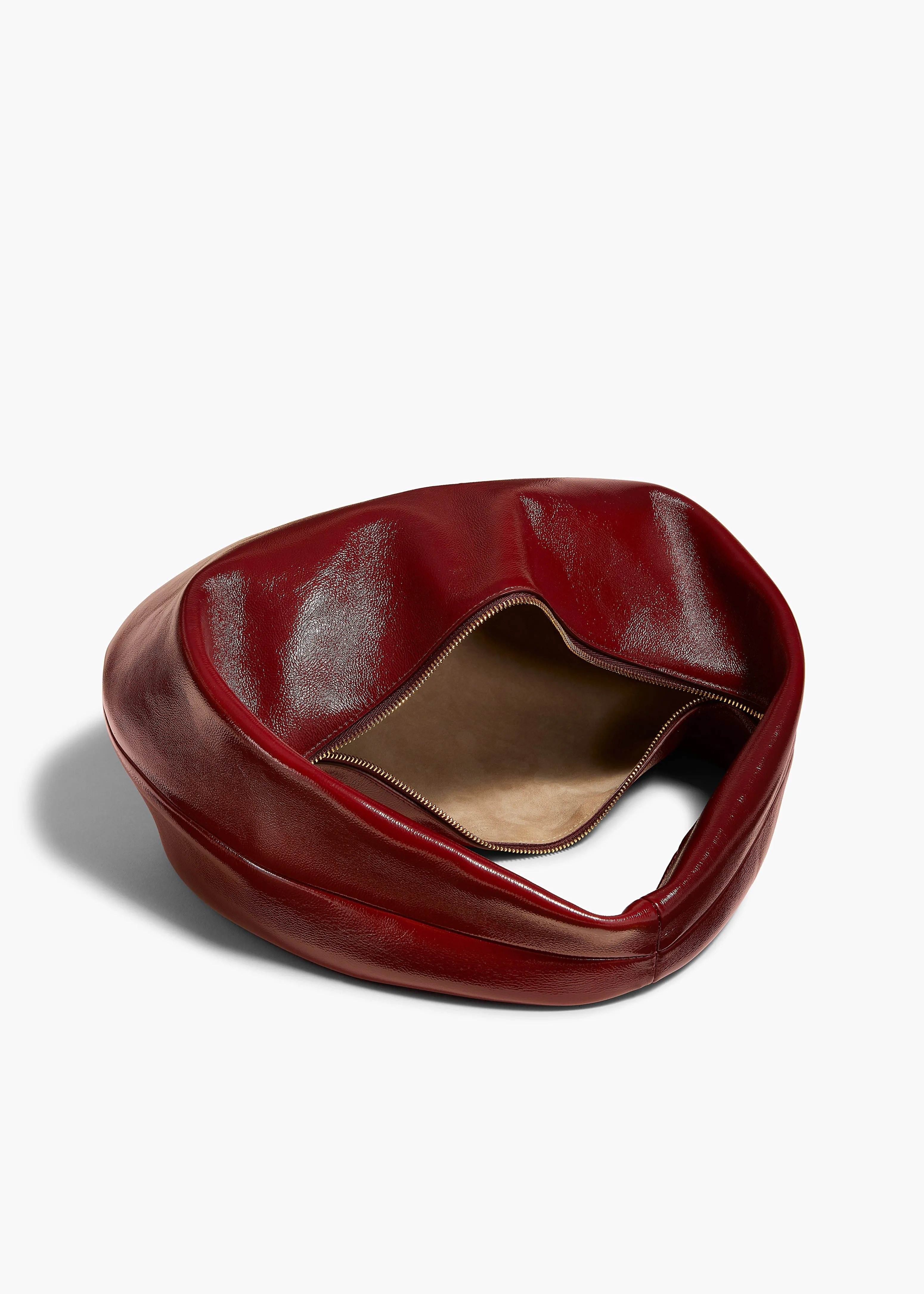 Medium Olivia Hobo in Oxblood Crackle Patent Leather sold by KHAITE product image thumbnail 4