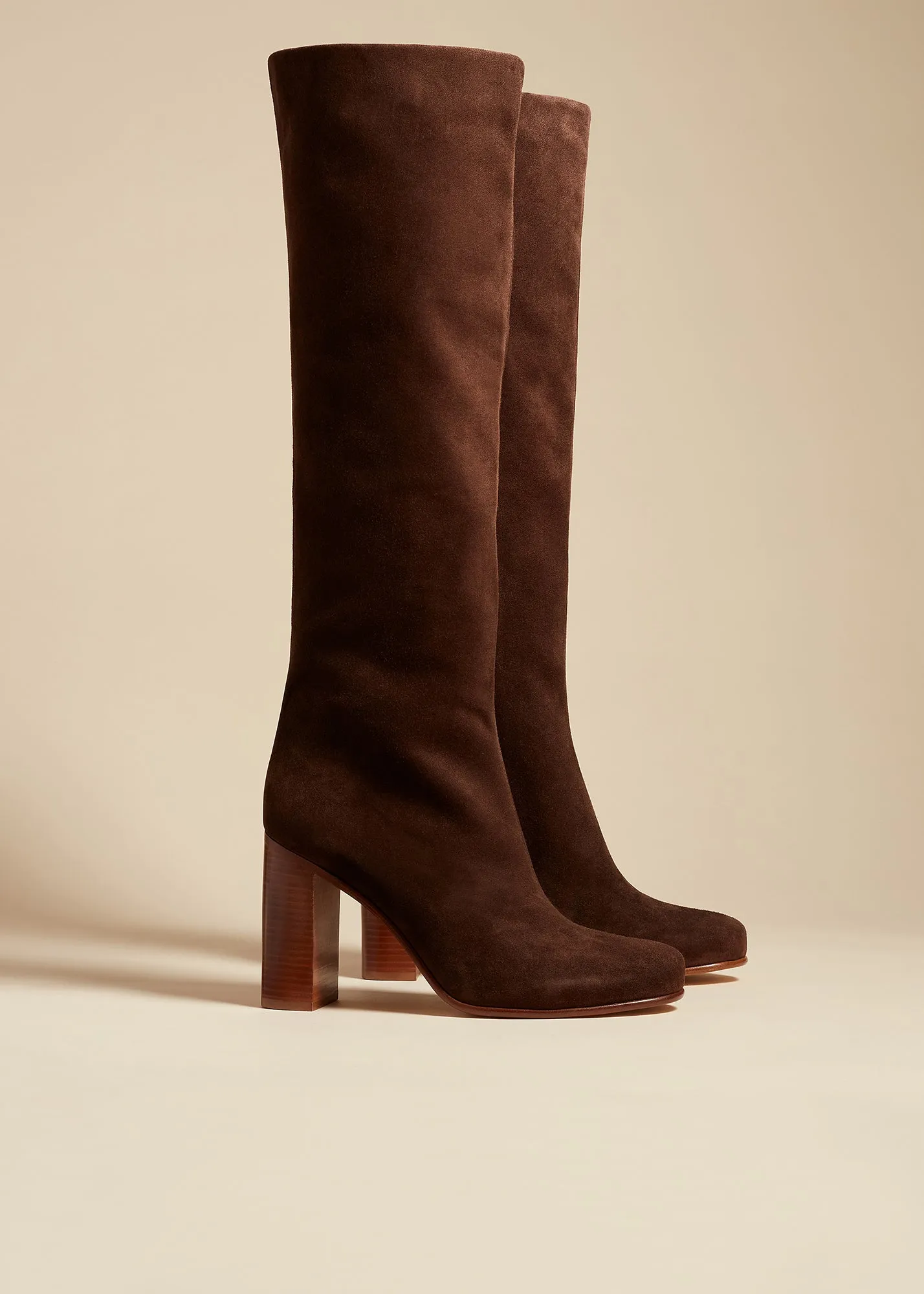 Willow Knee-High Boot in Dark Brown Suede sold by KHAITE product image thumbnail 2