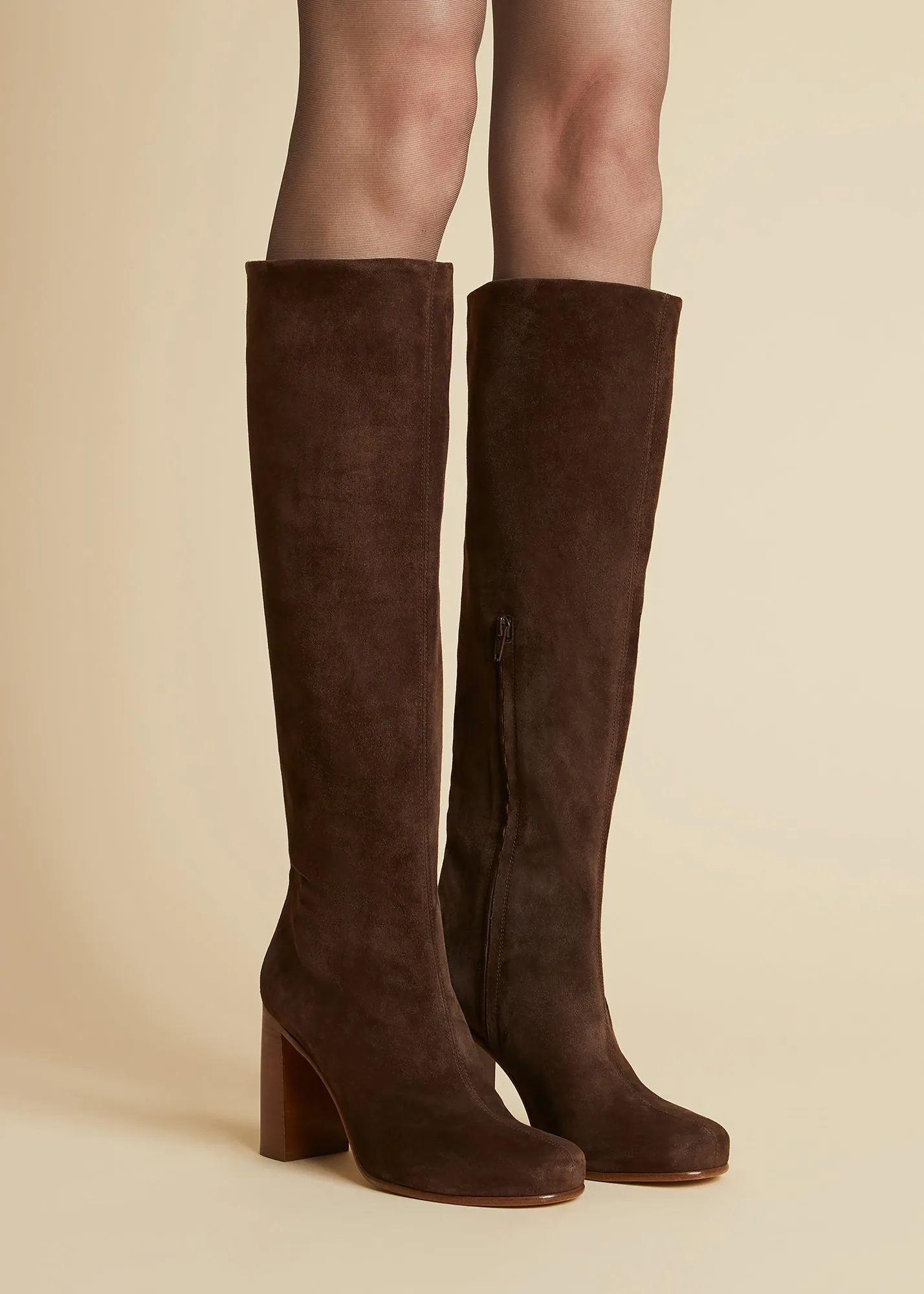 Willow Knee-High Boot in Dark Brown Suede sold by KHAITE product image thumbnail 5