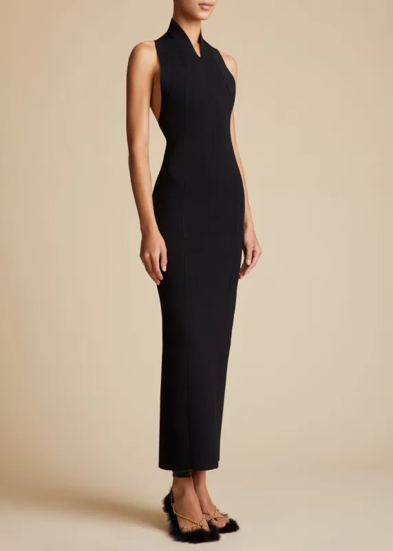 The Amalfi Dress in Black made by KHAITE