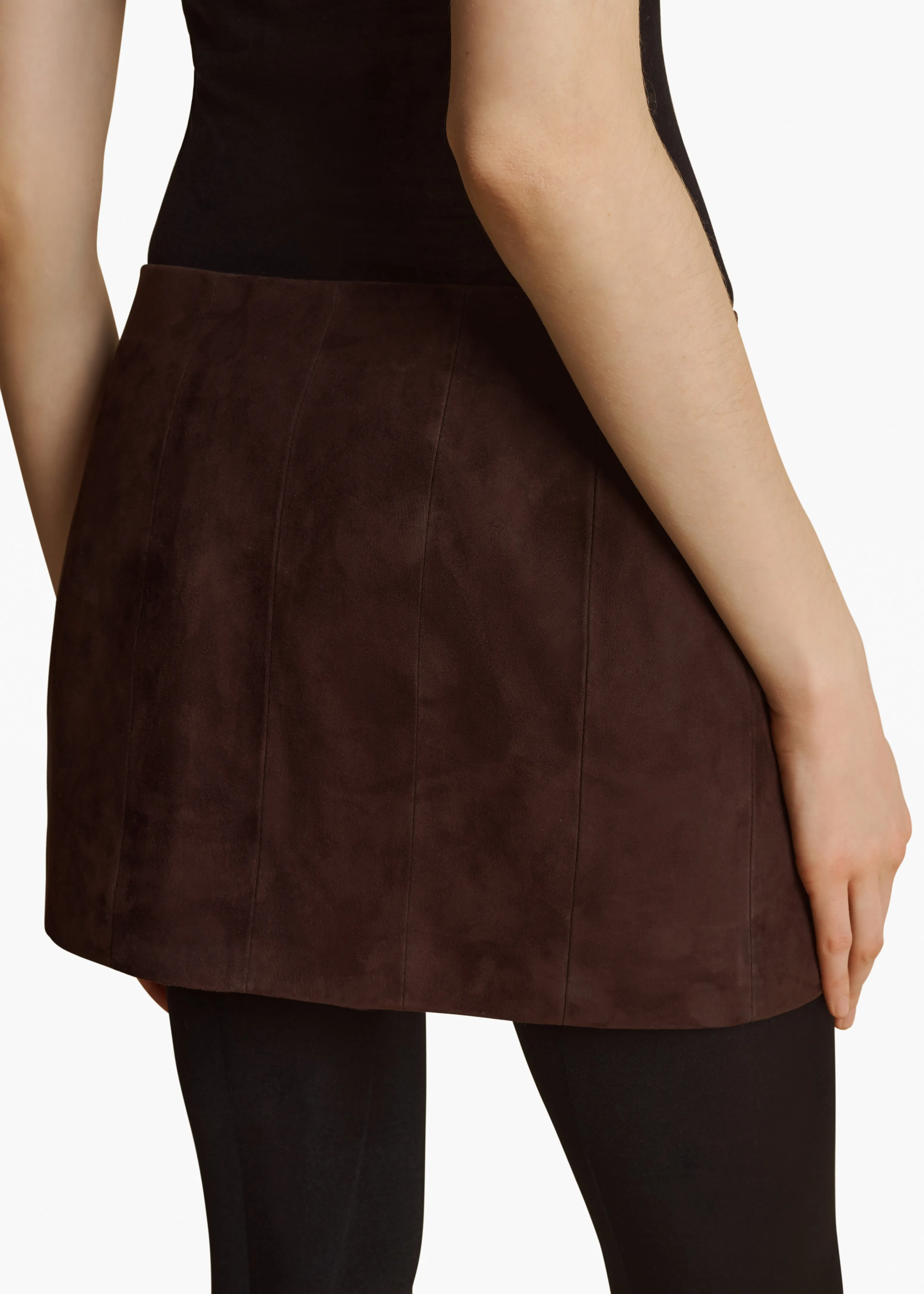 Meelar Skirt in Dark Brown Suede sold by KHAITE product image thumbnail 5