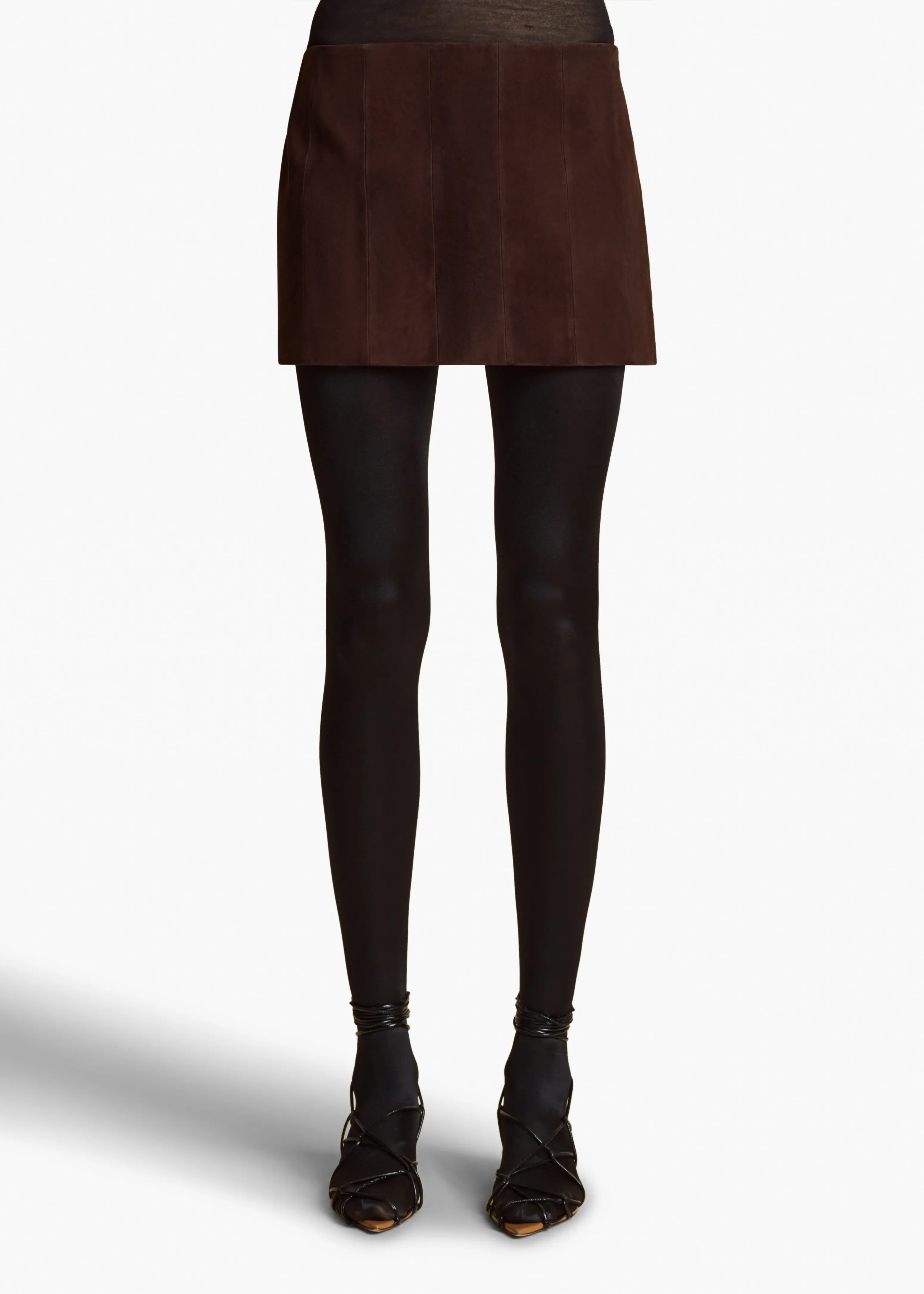 Meelar Skirt in Dark Brown Suede sold by KHAITE product image thumbnail 3