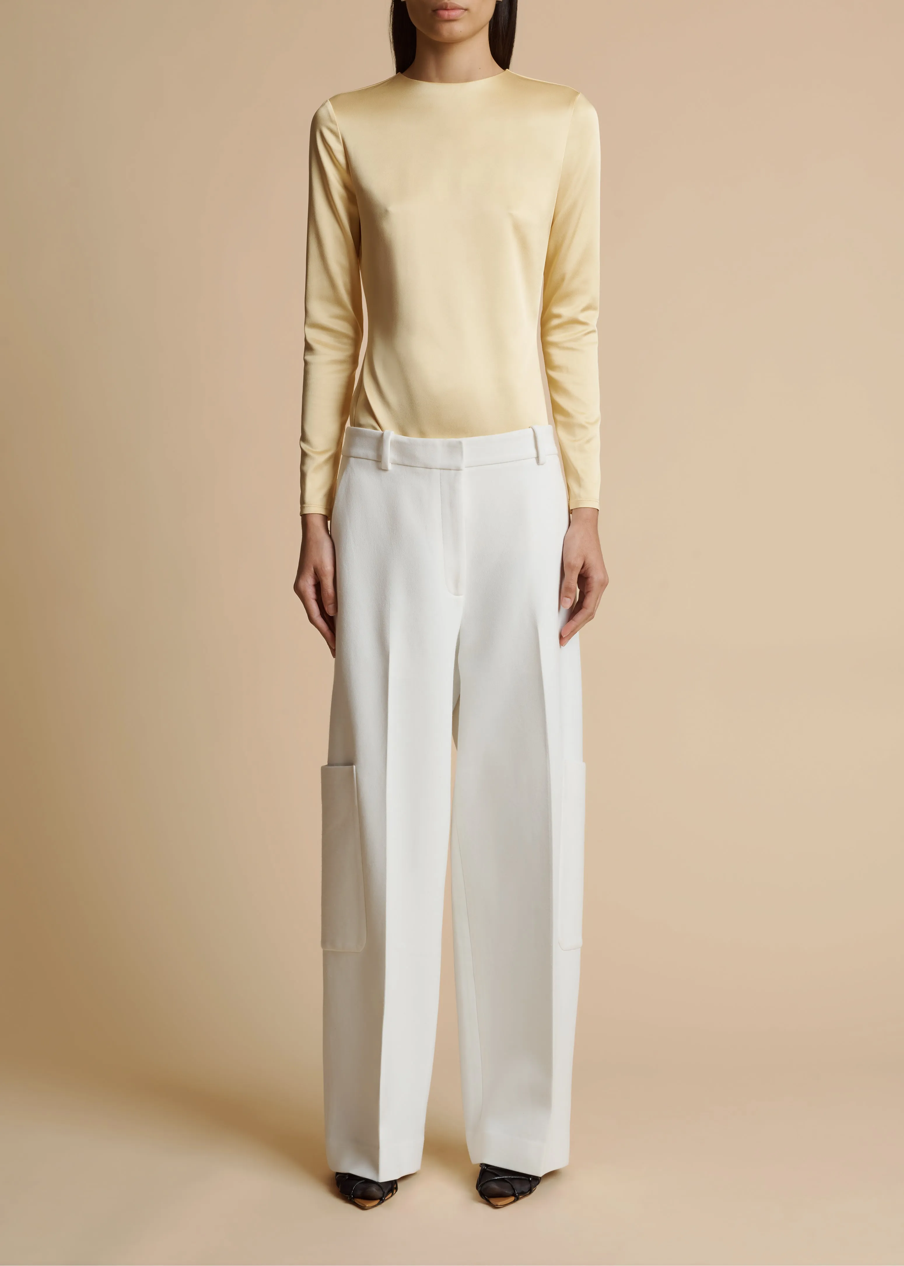 Caiton Pant in Chalk sold by KHAITE product image thumbnail 2