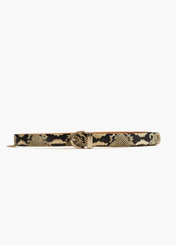 Bambi Belt in Python-Embossed Leather with Silver sold by KHAITE