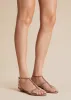 Jones Flat Sandal in Mud Crinkled Leather sold by KHAITE