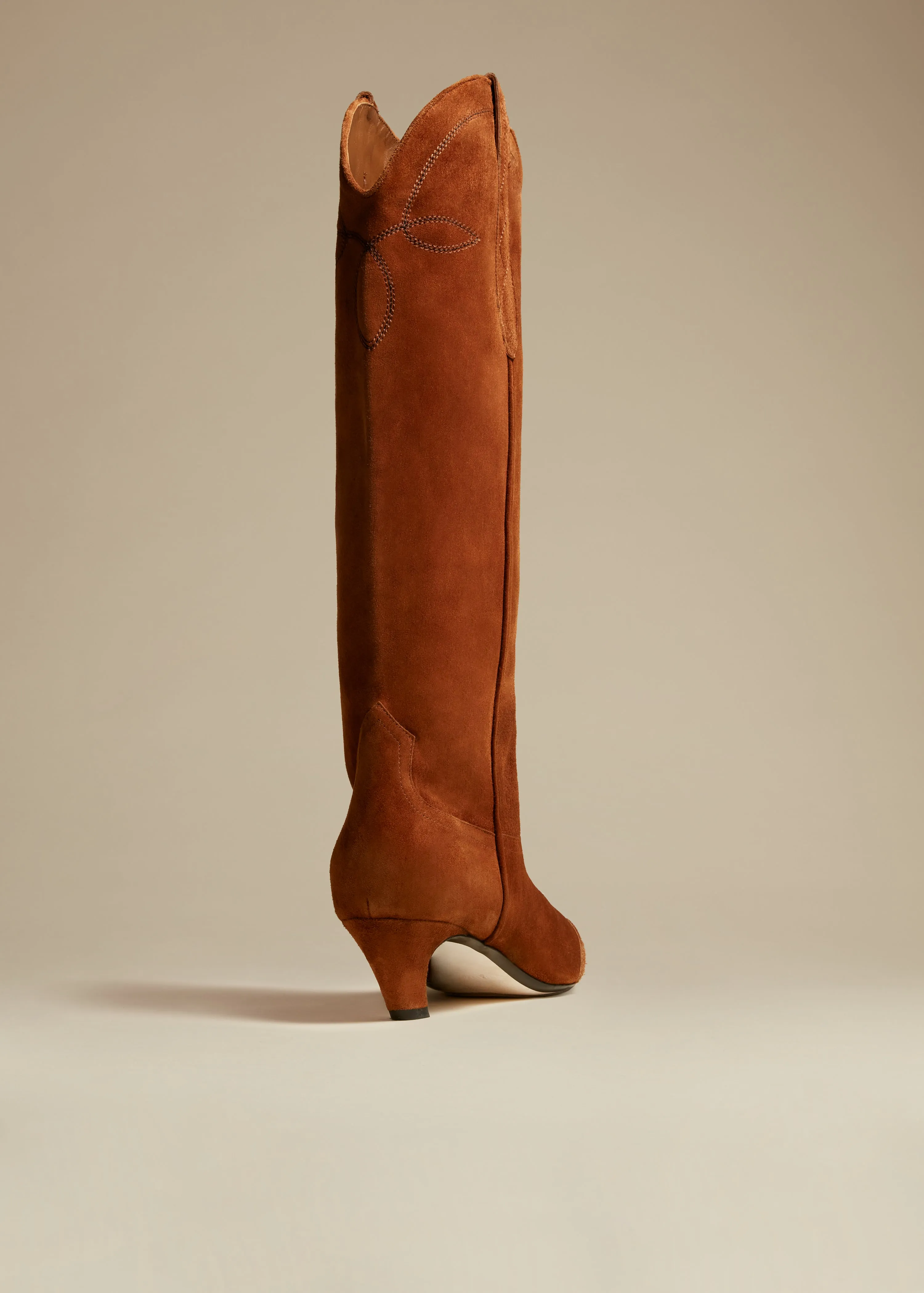 Dallas Knee High Boot in Caramel Suede sold by KHAITE product image thumbnail 3