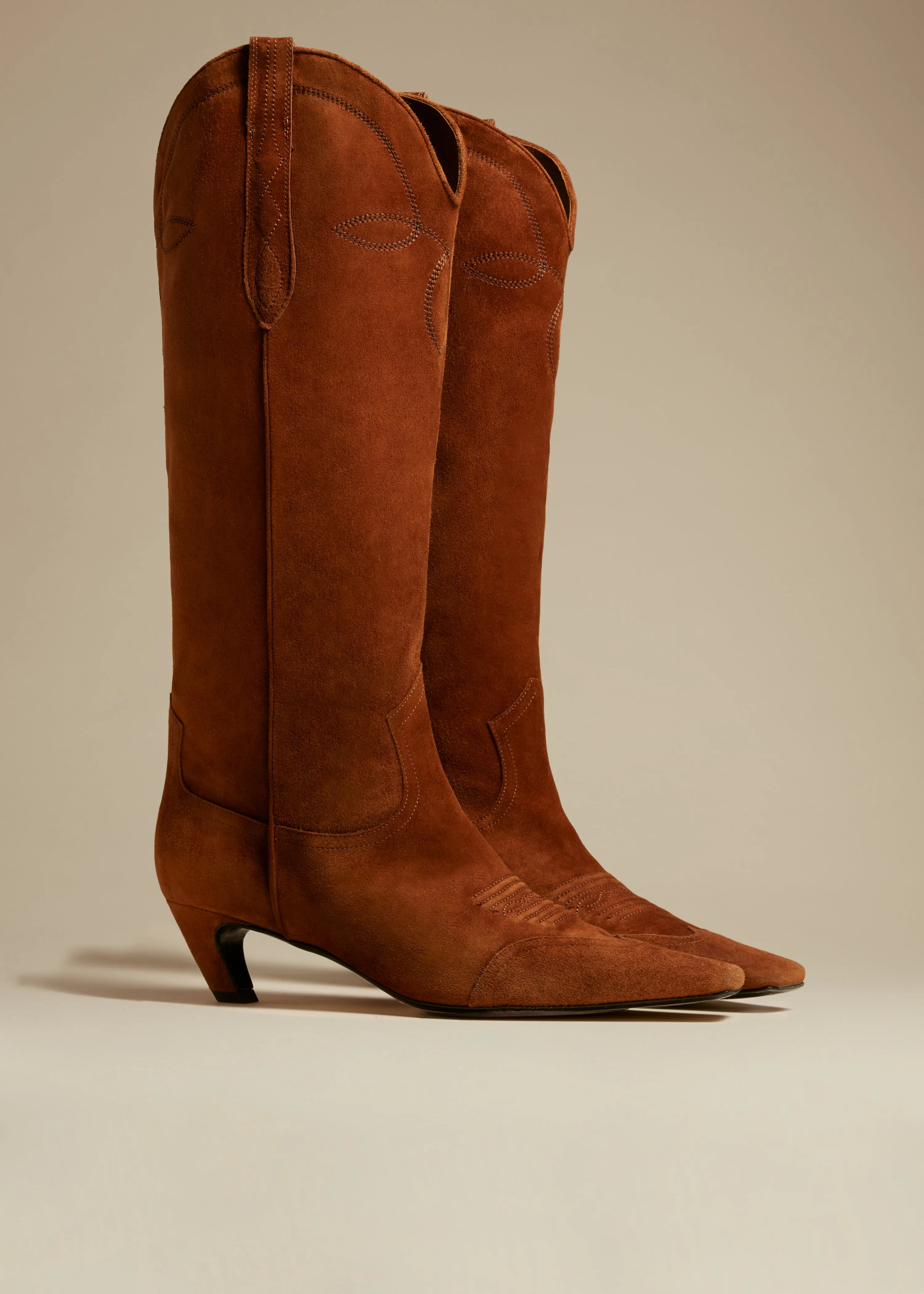 Dallas Knee High Boot in Caramel Suede sold by KHAITE product image thumbnail 2