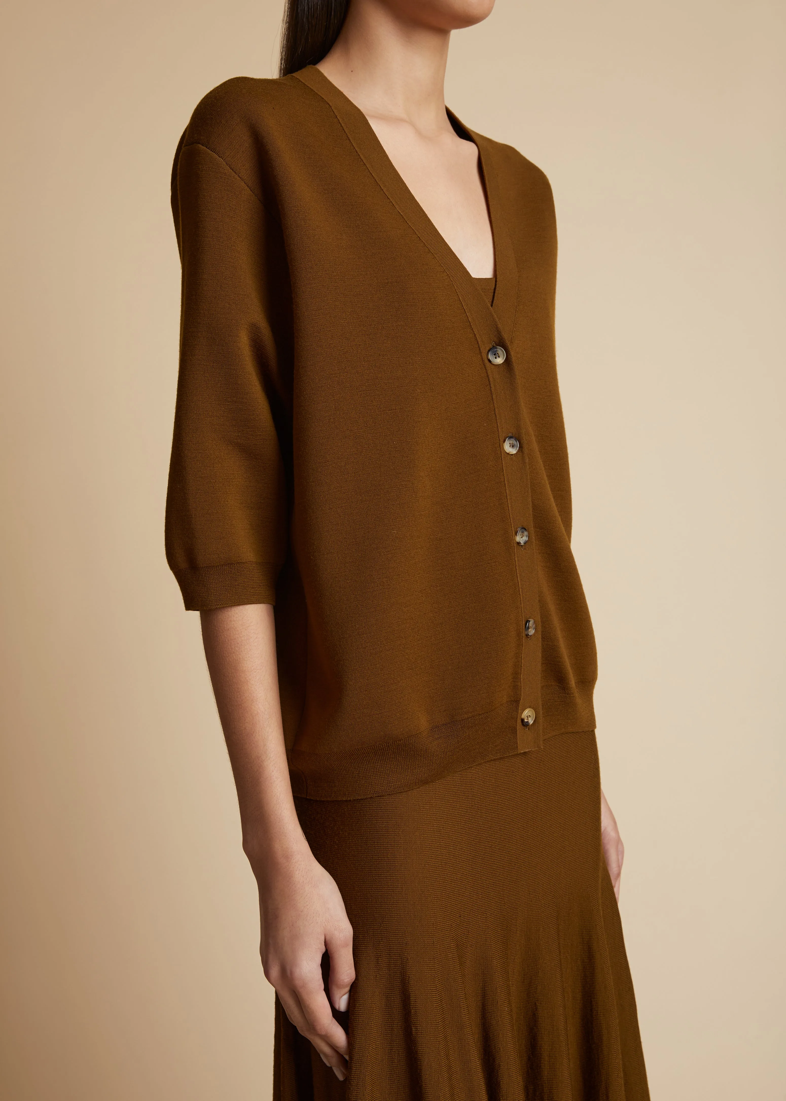 Tedi Cardigan in Dark Olive sold by KHAITE product image thumbnail 5