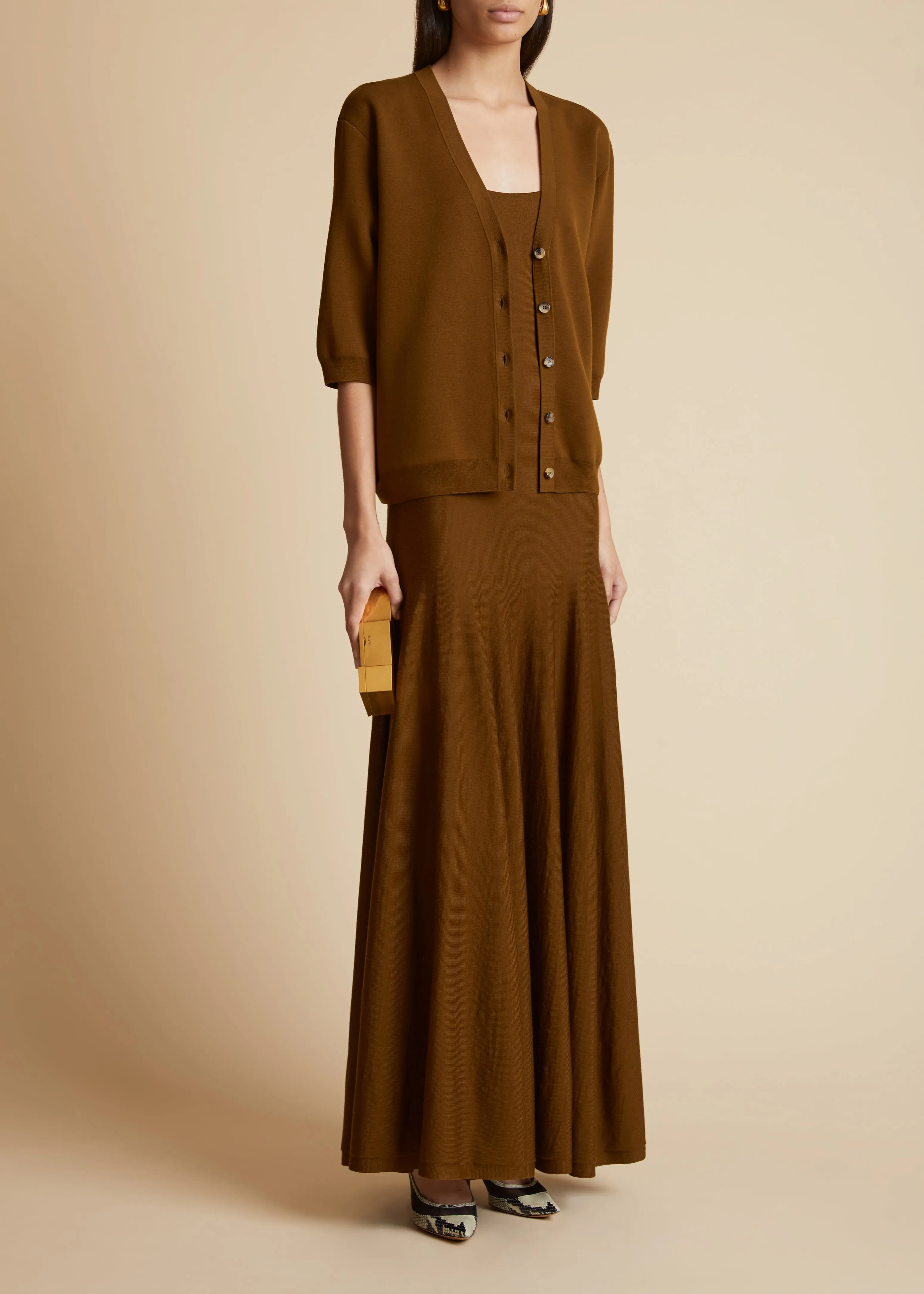 Tedi Cardigan in Dark Olive sold by KHAITE product image thumbnail 2