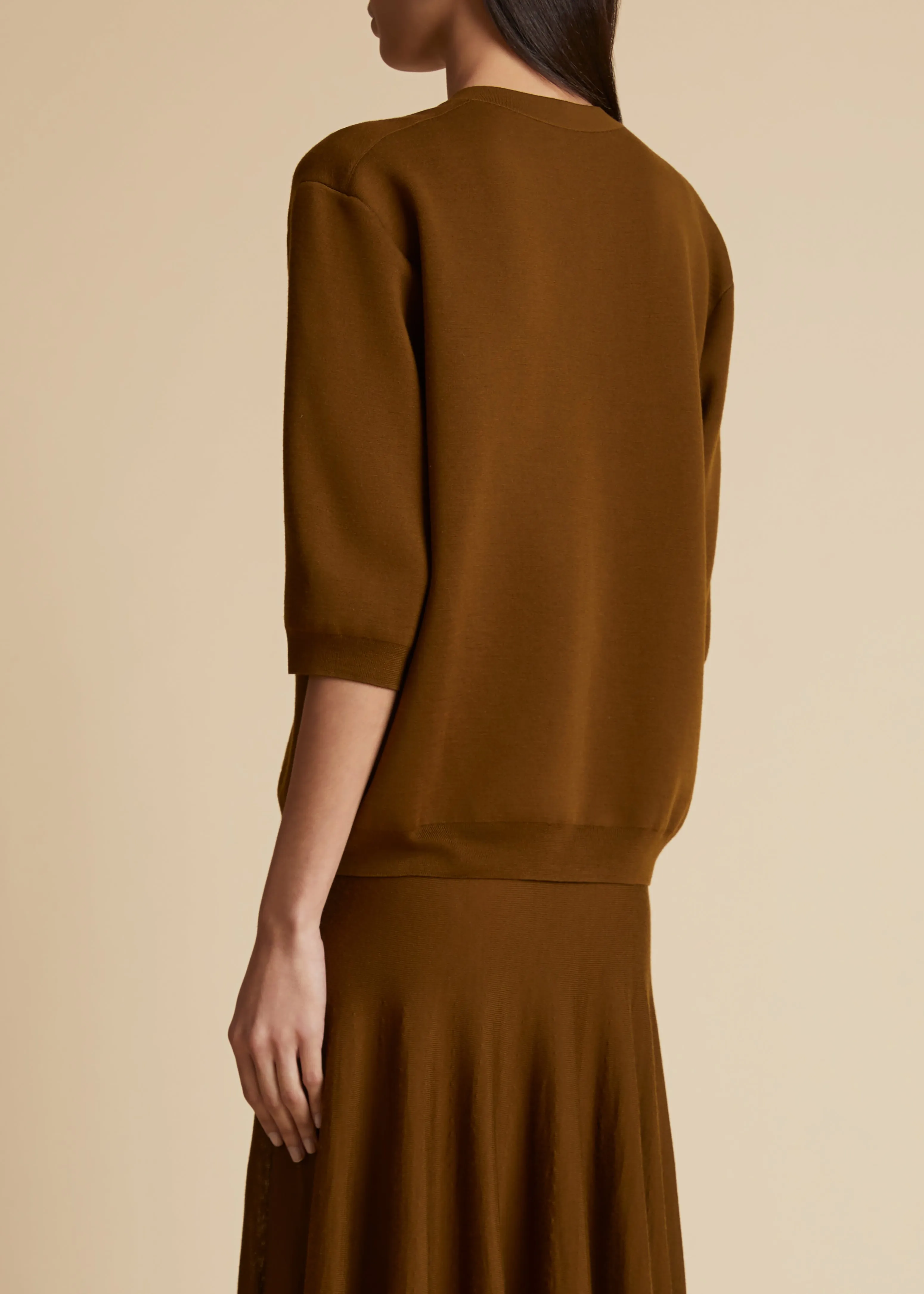 Tedi Cardigan in Dark Olive sold by KHAITE product image thumbnail 4