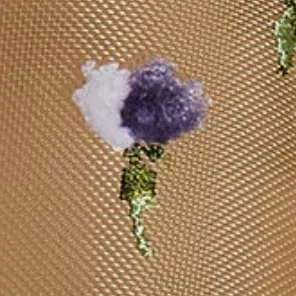 Marcy Flat in Beige Mesh with Purple Floral Embroidery sold by KHAITE product image thumbnail 5