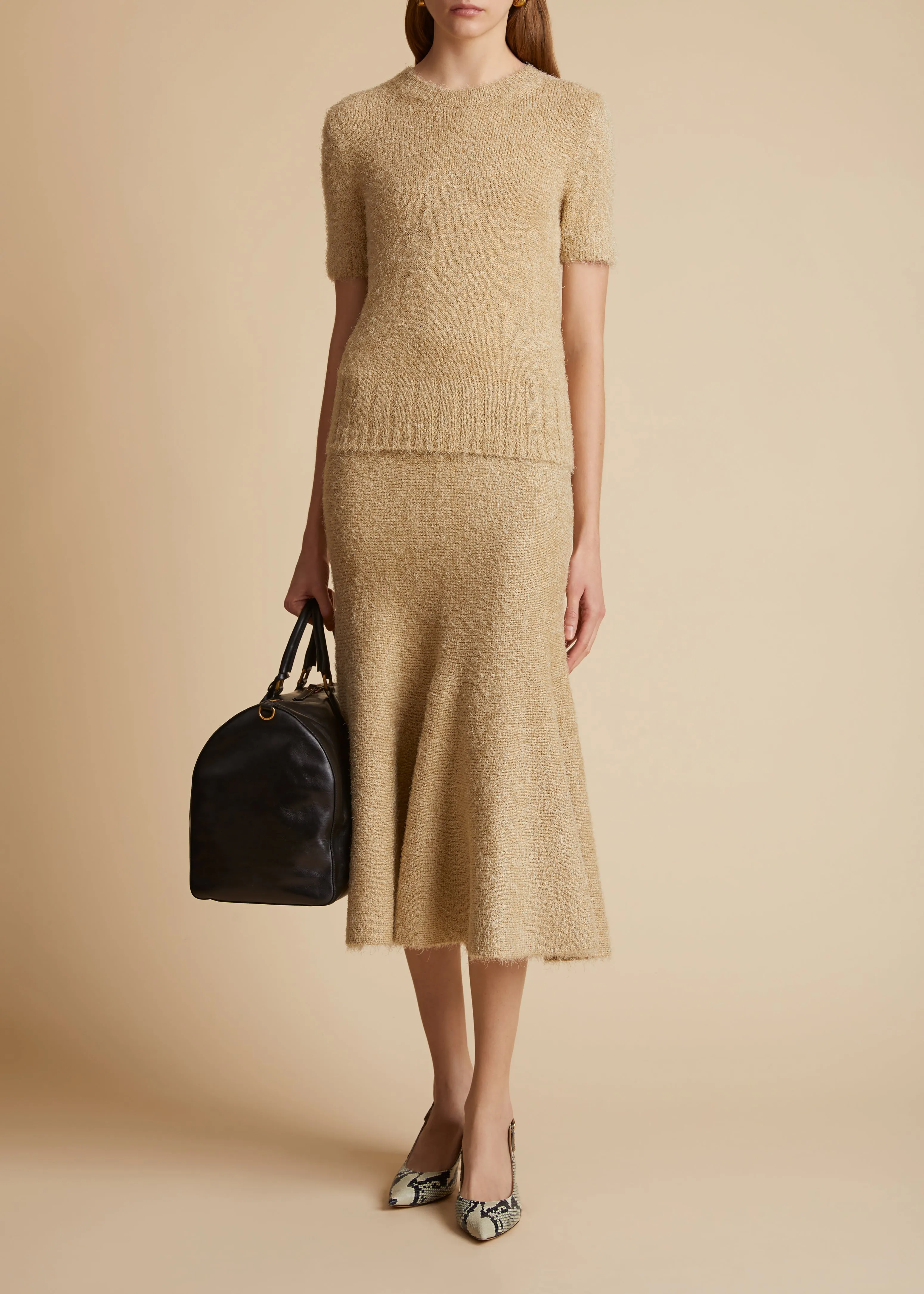 Cadence Skirt in Wheat sold by KHAITE product image thumbnail 2