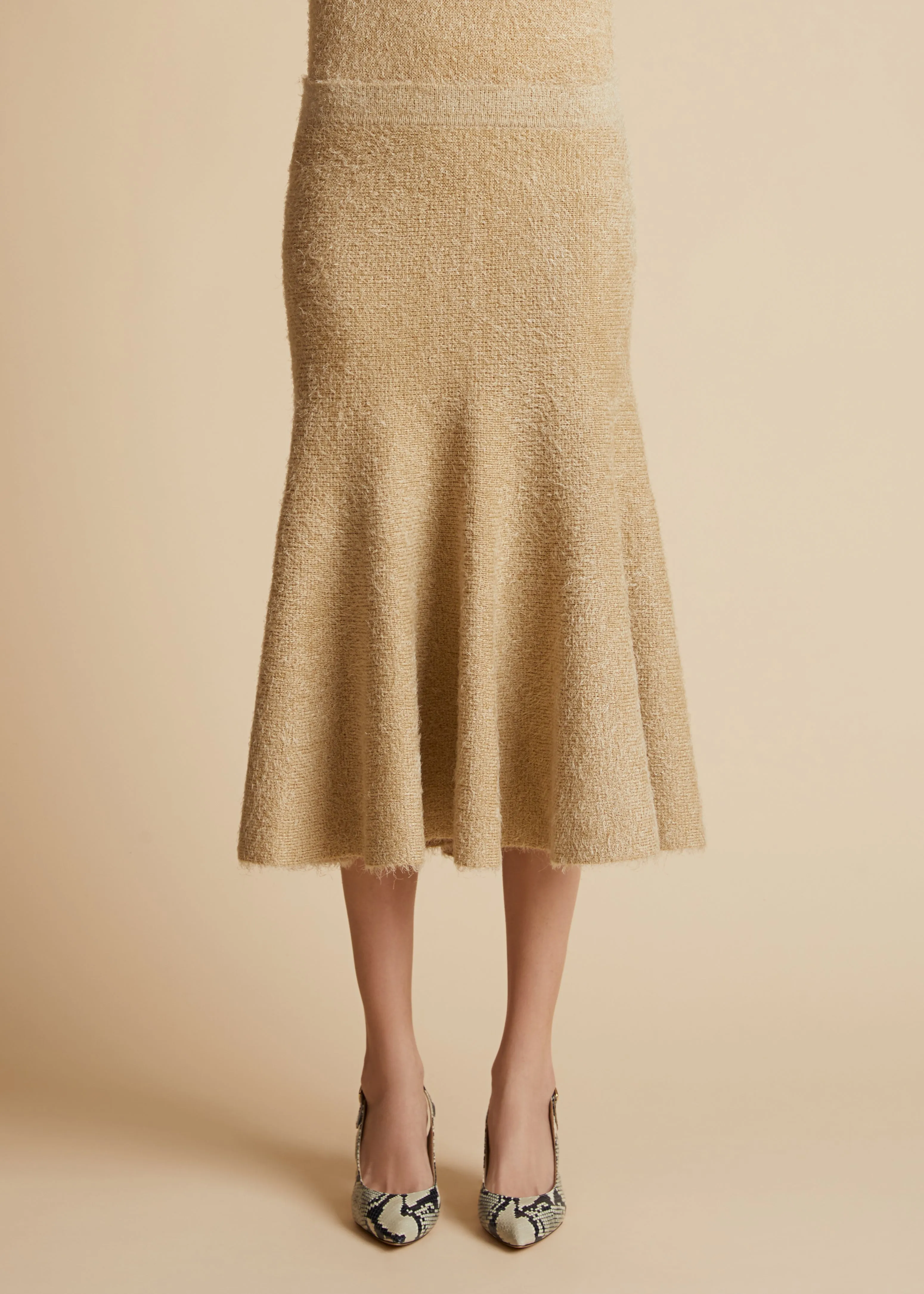 Cadence Skirt in Wheat sold by KHAITE product image thumbnail 3