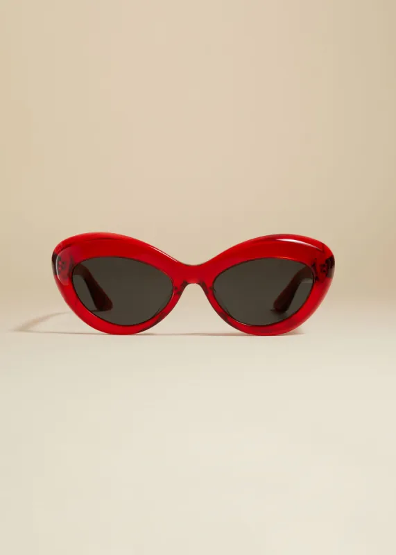 KHAITE x Oliver Peoples 1968C in Translucent Red and Grey sold by KHAITE