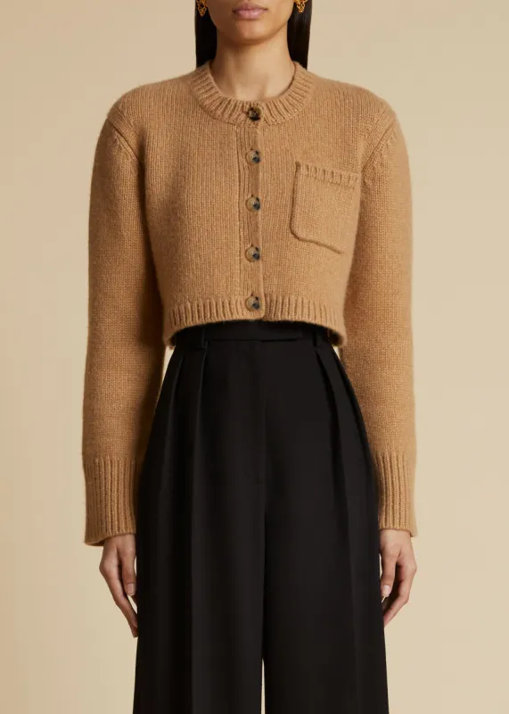 The Lavan Cardigan in Biscotti sold by KHAITE
