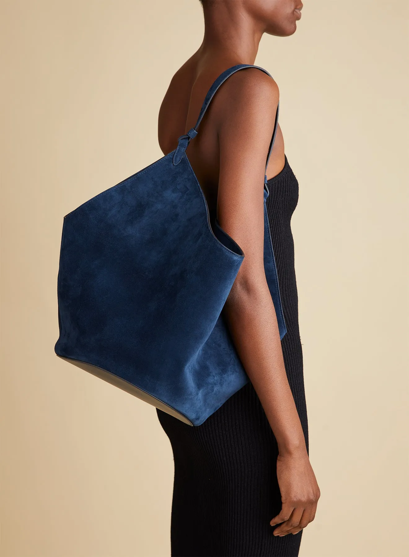The Medium Lotus Tote in Midnight Suede sold by KHAITE product image thumbnail 5