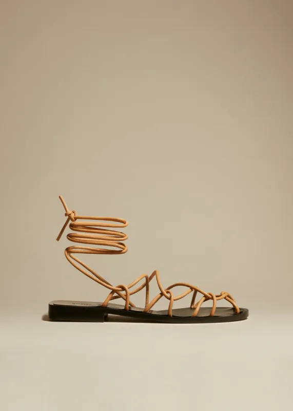 The Lyon Sandal in Beige Leather sold by KHAITE