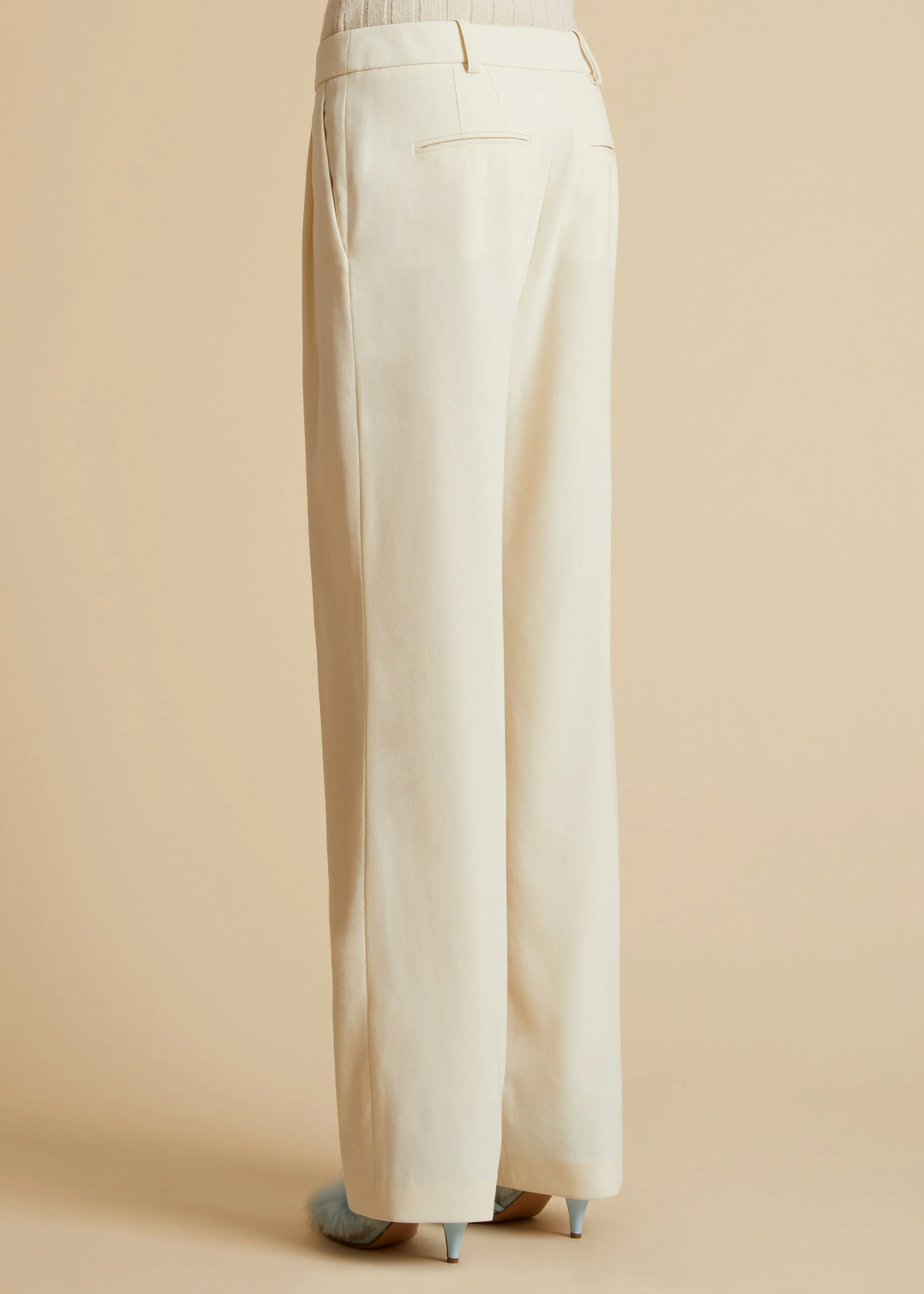 The Leaton Pant in Chalk sold by KHAITE product image thumbnail 3